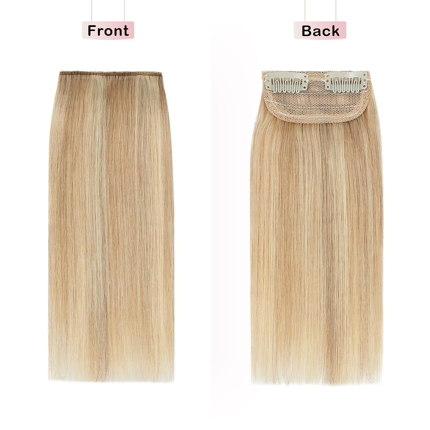 Benehair Hair Extensions for Short Hair Natural Invisible Clip in Human Hair Extensions for Women with Thinning Hair Add Hair Volume 8Inch Seamless Hair Extensions #18P613 Ash Blonde&Bleach Blonde