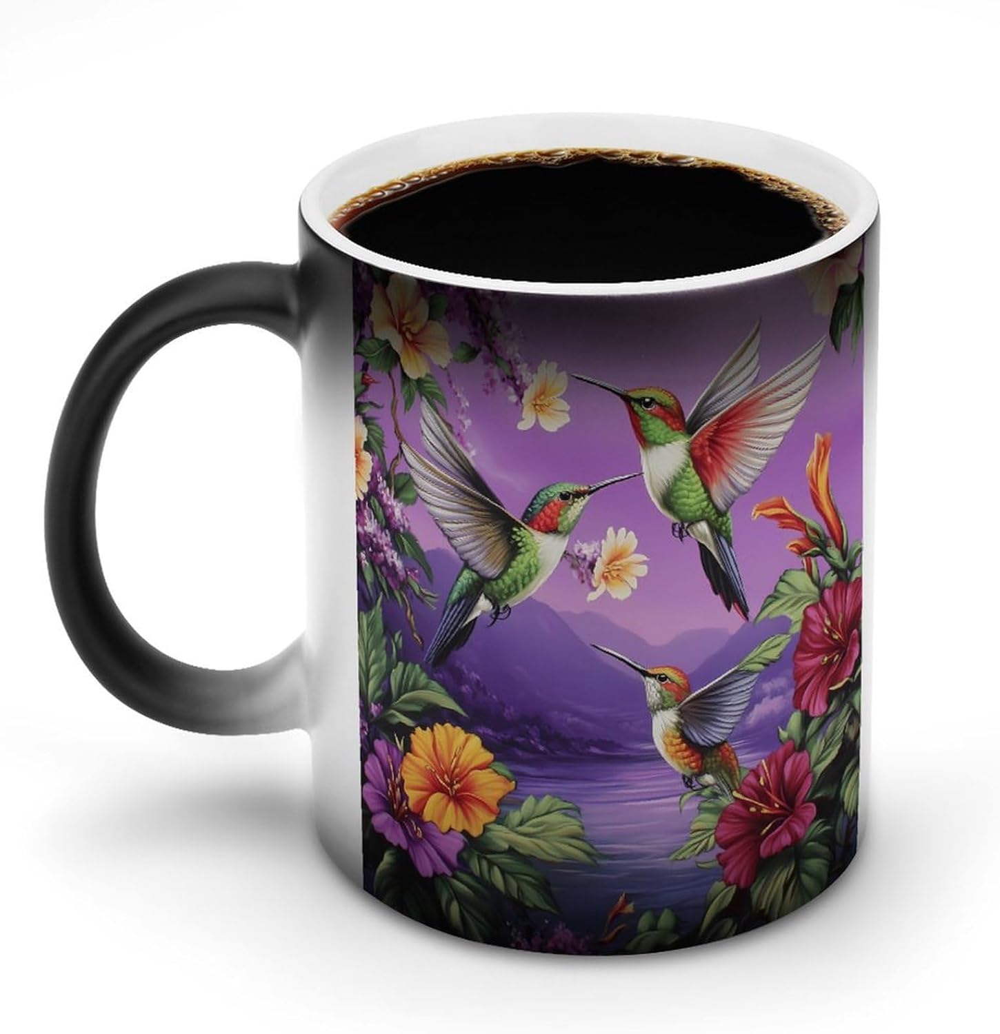 Beautiful Hummingbirds Funny Color Changing Coffee Mug Ceramic Magic Cup Personalized Discoloration Tea Mugs