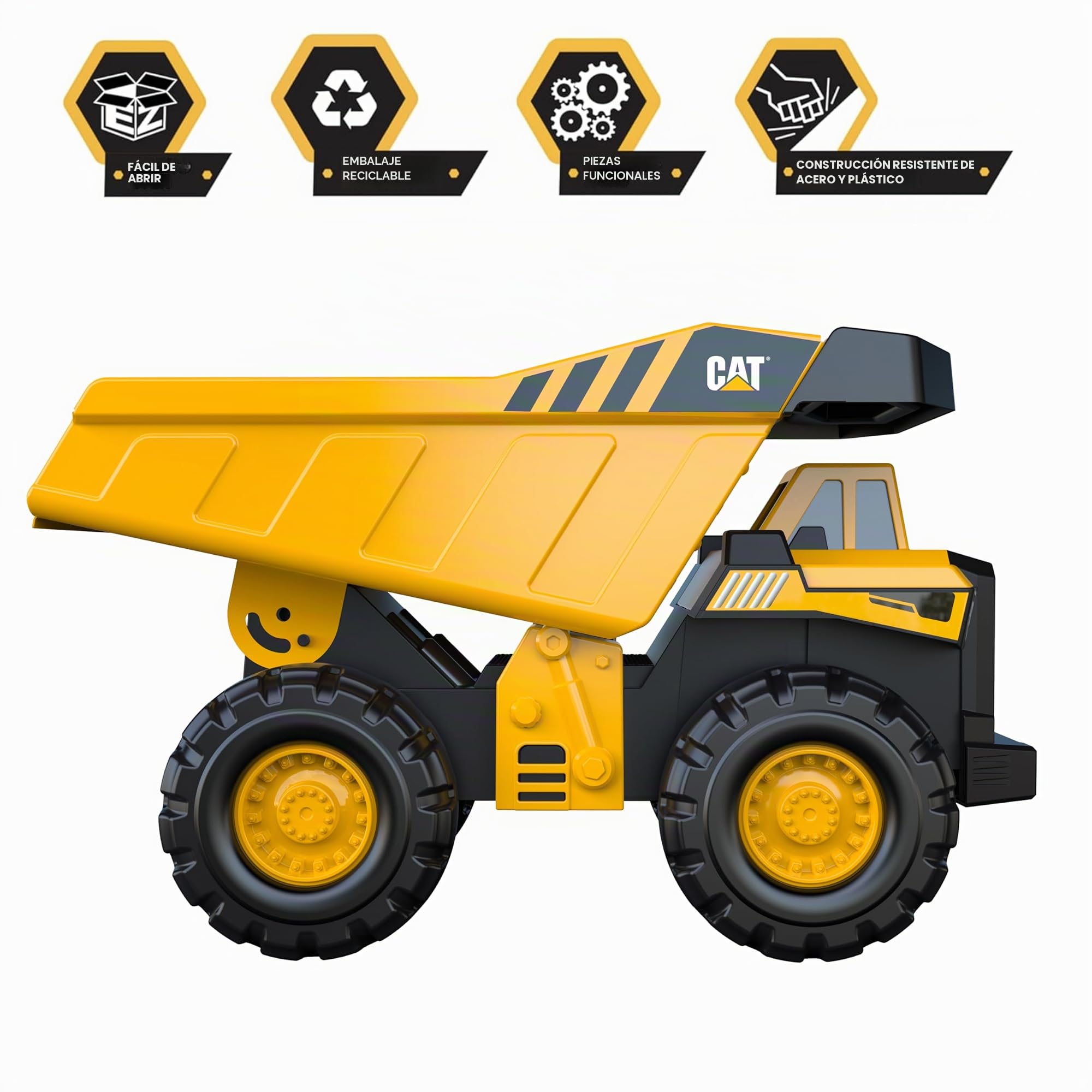 CatToysOfficial Cat Construction - Camión volquete de Juguete de Acero de 16 Pulgadas con Ruedas extragrandes | A Partir de 3 años, Regalos y Juguetes al Aire Libre, vehículos de acción para niños