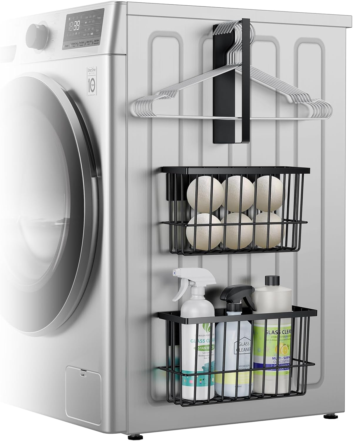 Magnetic dryer ball holder hanger holder lint bin storage