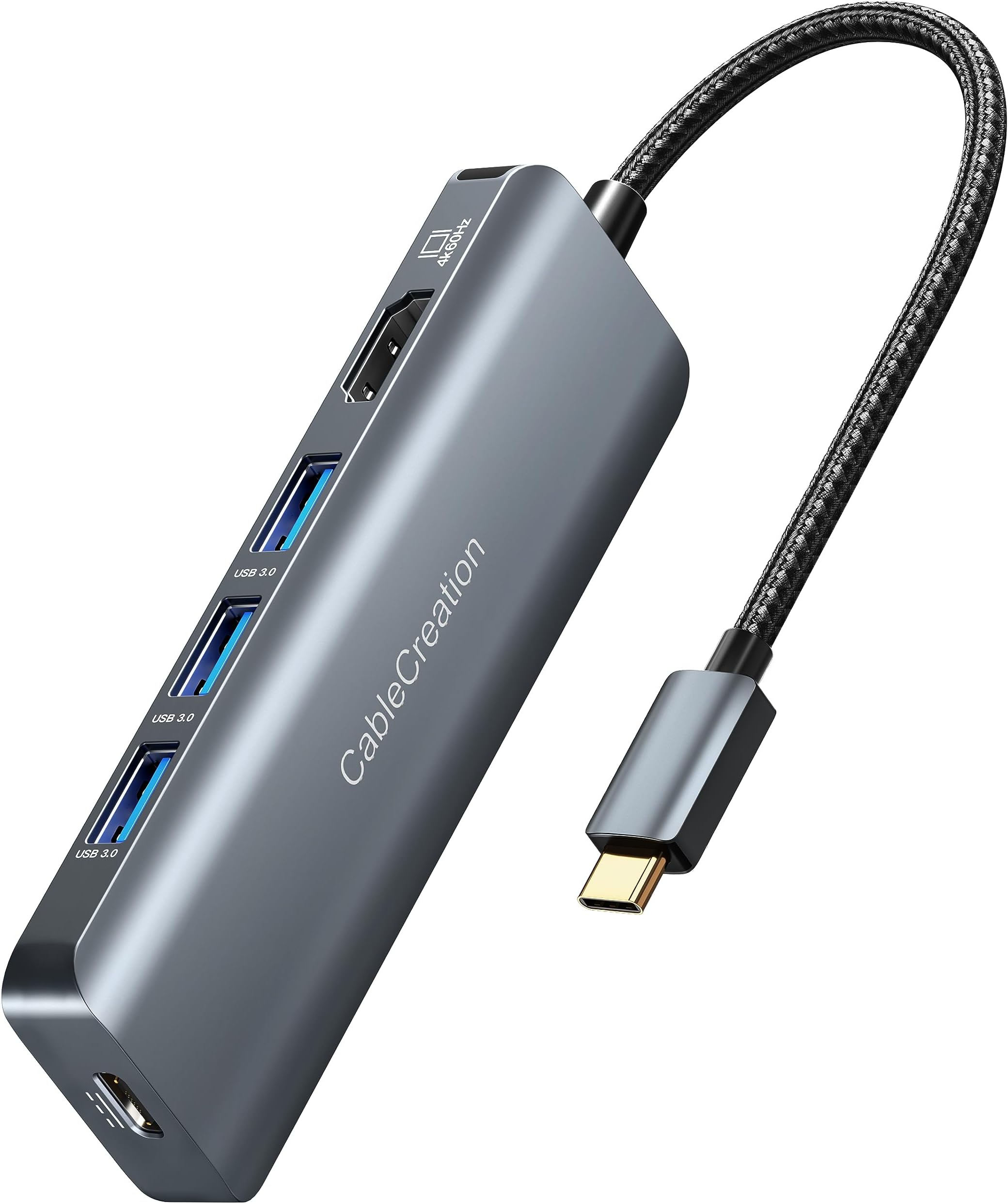 CableCreation USB C Hub 4K 60Hz, 5-in-1 Dock USB-C Multiport Adapter with HDMI, 3 USB 3.0 Ports, 100W Power Delivery for MacBook Pro/Air 2020/2018, Mac Mini, iPad Pro, XPS,iPhone 15/15Pro