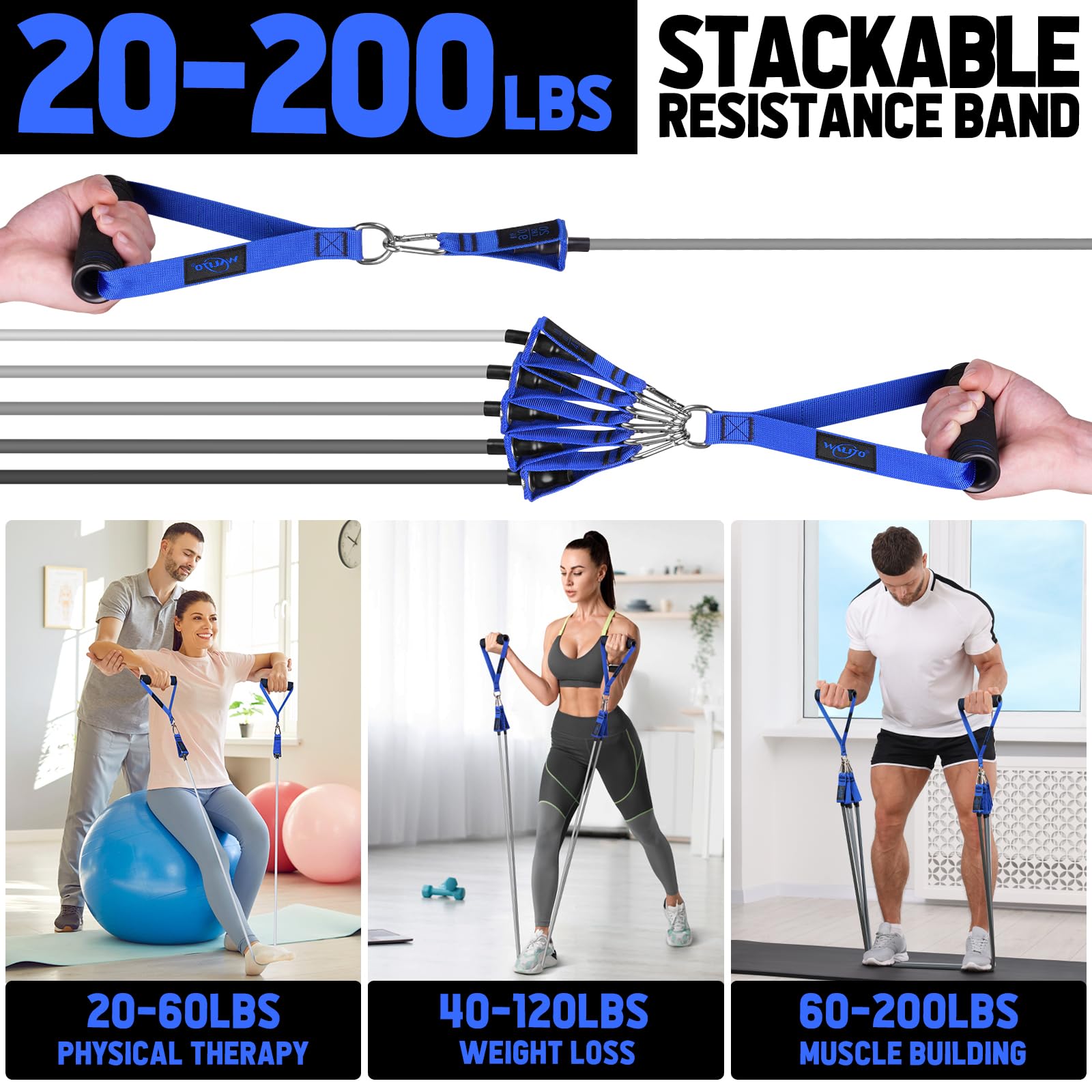 Resistance Bands,Heavy Exercise Bands With Handles, New Zealand | Ubuy