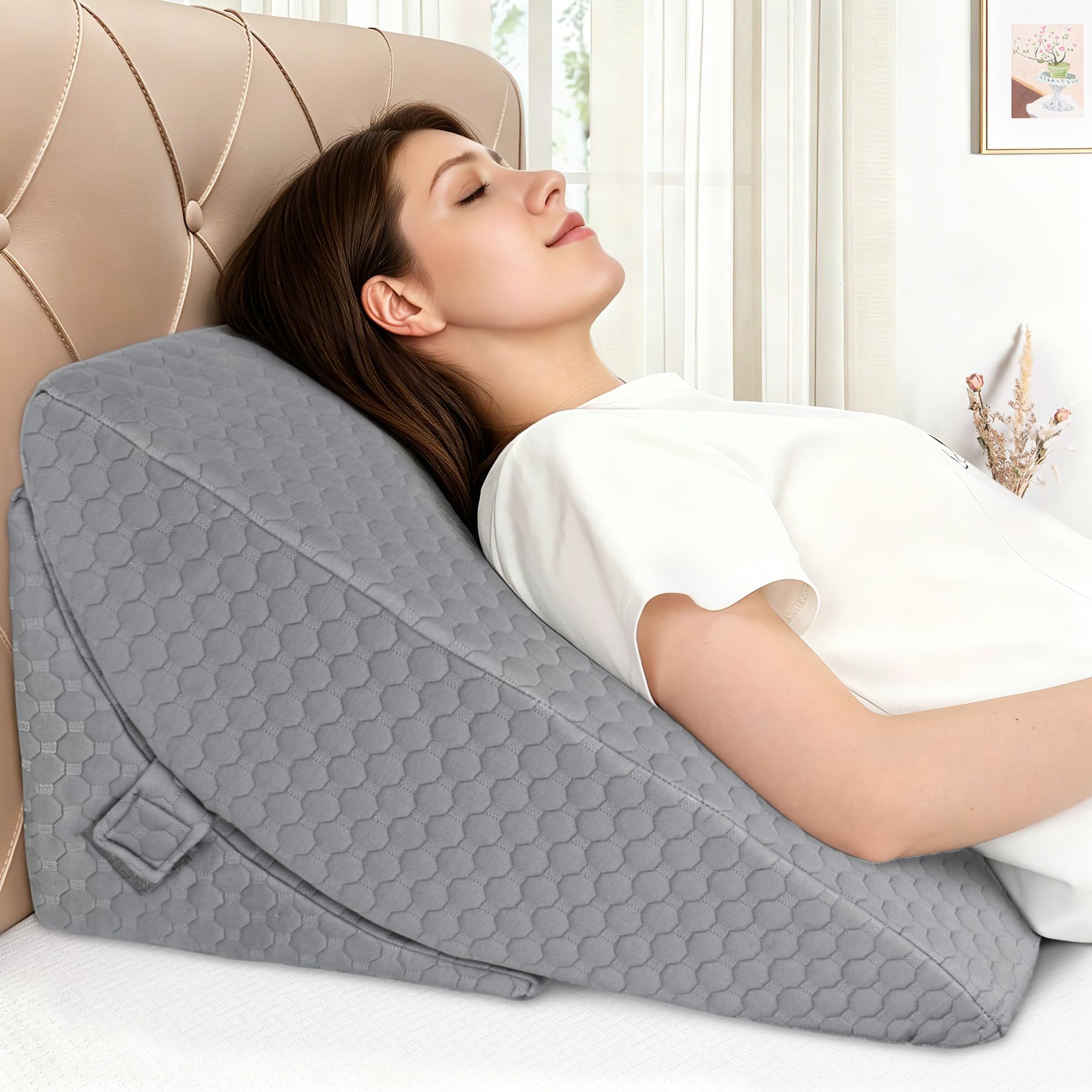 Babenest Base de esponja triangular para cama (capa de aire gris)