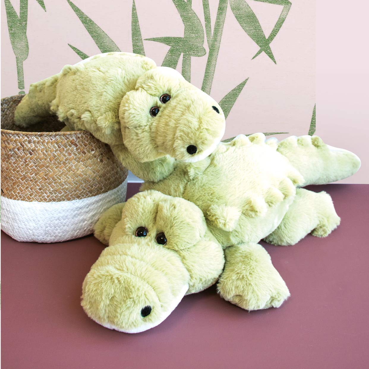 HISTOIRE D'OURS - Très Grande Peluche Crocodile XXL 80 Cm - Vert - Collection Croco'Doux - Doux et Moelleux - Peluche Reptile Tropical Compagnon Câlin - Idée Cadeau pour Enfants - HO2928