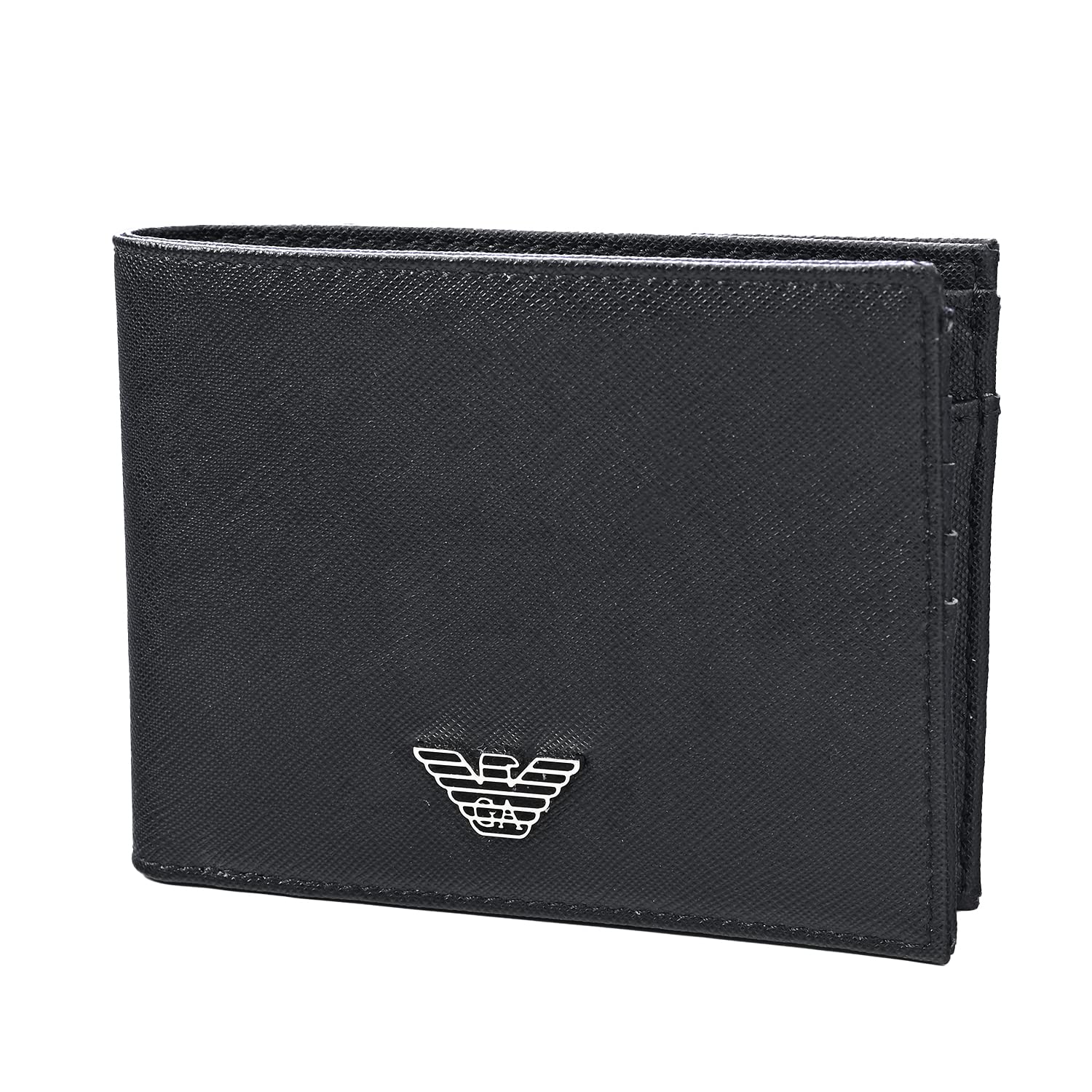 新品、未使用品！　Emporio Armani 二つ折り財布 ブラック　ラスト品 エンポリオアルマーニ EMPORIO ARMANI 二つ折り財布 メンズ