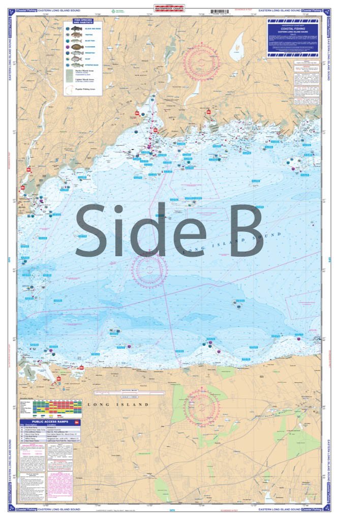 Waterproof Charts, Coastal Fishing, 27F Eastern Long Island Sound