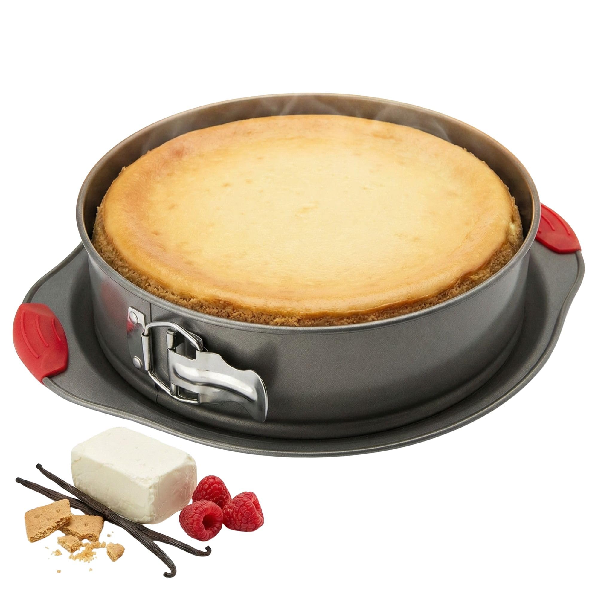 Stampo Per Torte Boxiki Kitchen 25,5 Cm – Teglia Antiaderente A Cerniera Con Manici In Silicone, Ideale Per Cheesecake E Dolci Fatti In Casa