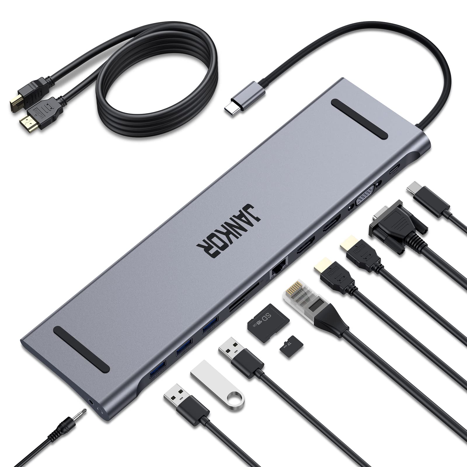 Amazon.co.jp: JANKOR USB Cドッキングステーション 11 in 1トリプル