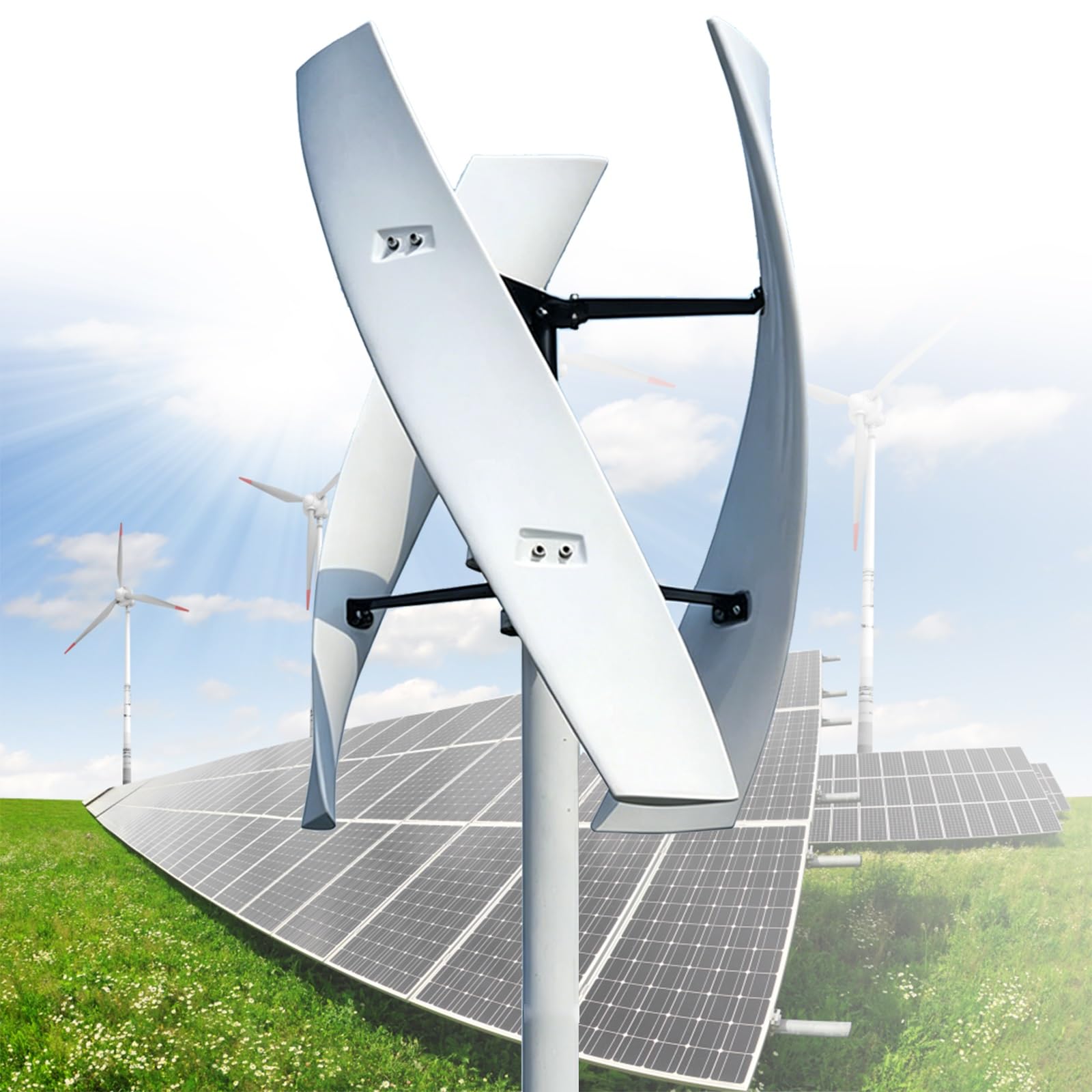 Kit generatore di turbina eolica verticale 16000W/20000W,12/24/48/220V,kit di alimentazione per mulino esterno con controller per un'integrazione efficiente di energia rinnovabile(20000W,220V)