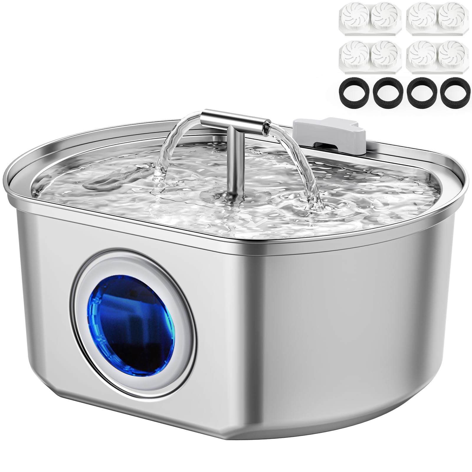 Cat Water Fountain Stainless Steel Pet Drinking Fountain For Cats