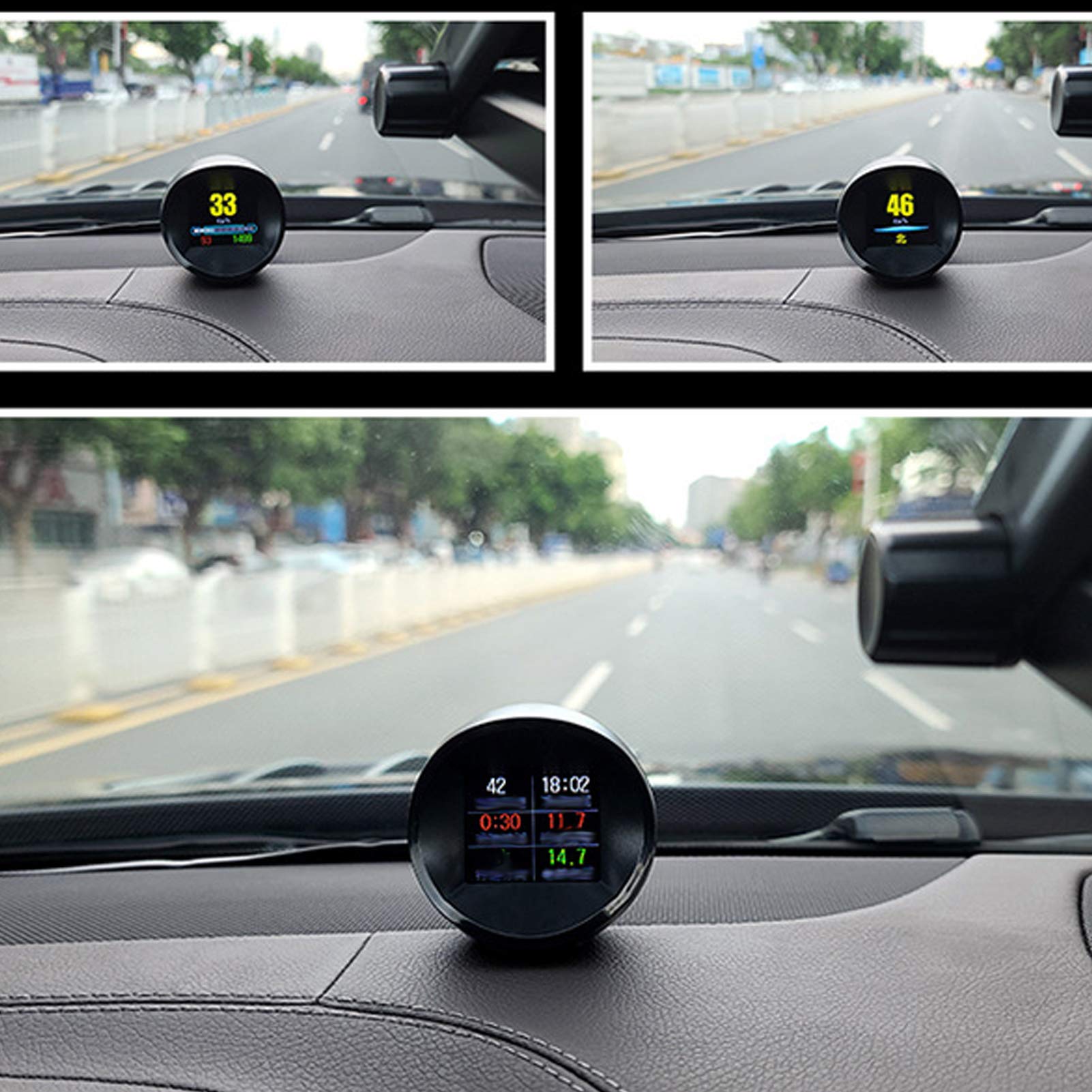 EBTOOLS Pantalla de cabeza alta GPS del coche, pantalla de cabeza alta universal OBD2 modo GPS HUD HD monitor de proyección instrumento de coche