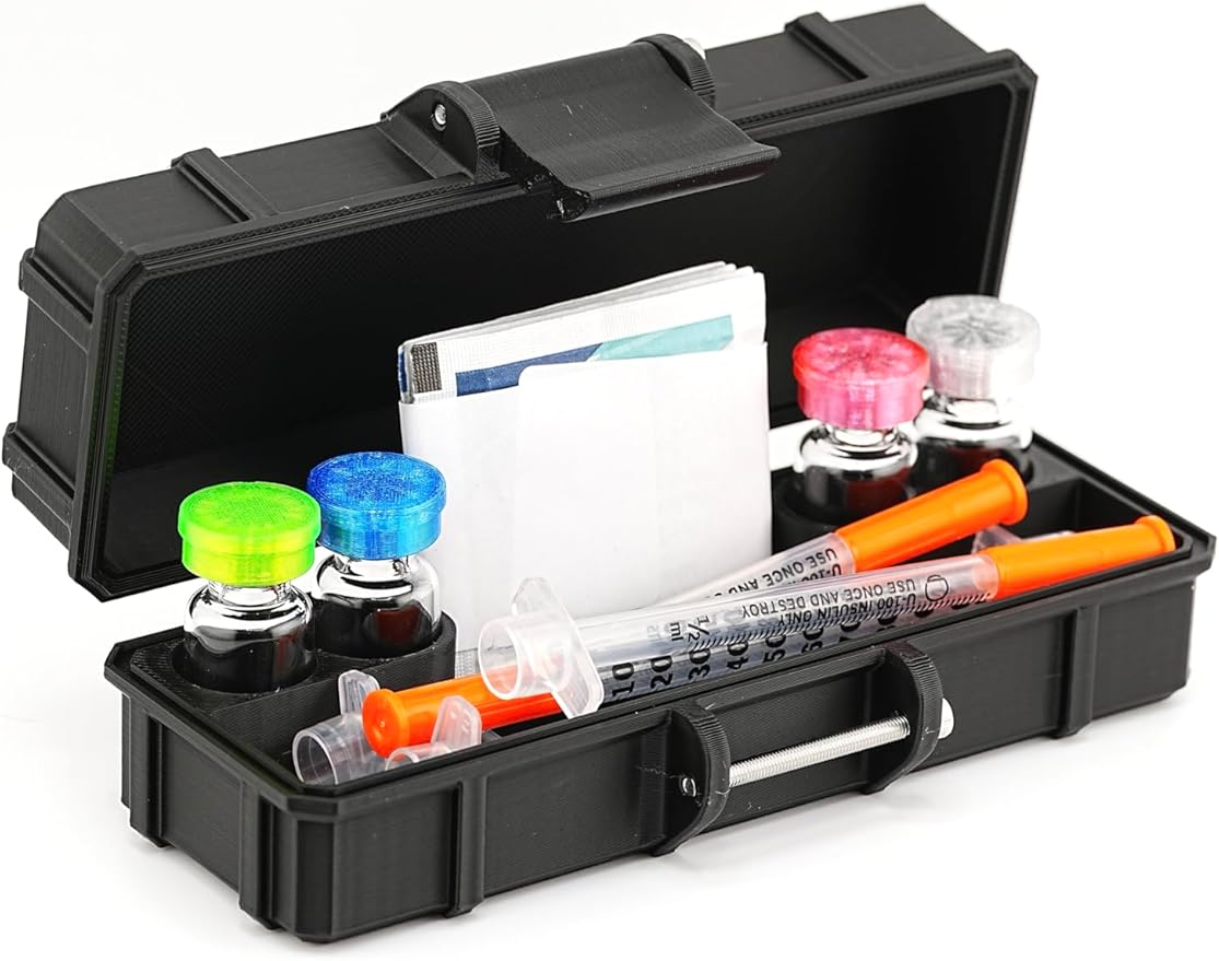 Amazon.com: Medical Storage Case for 4 x 3ml Vials, Alcohol Pads, and ...