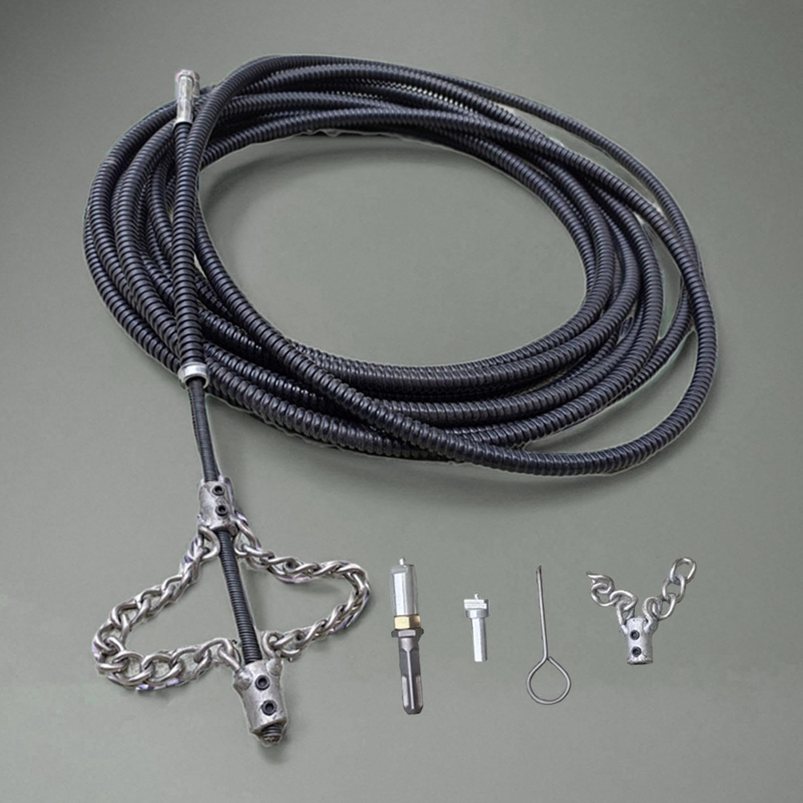 Milageto Limpiador de desagües, destapador de desagües, de limpieza, desatascador, herramientas de dragado para lavabos, alcantarillas, tuberías de, 3m