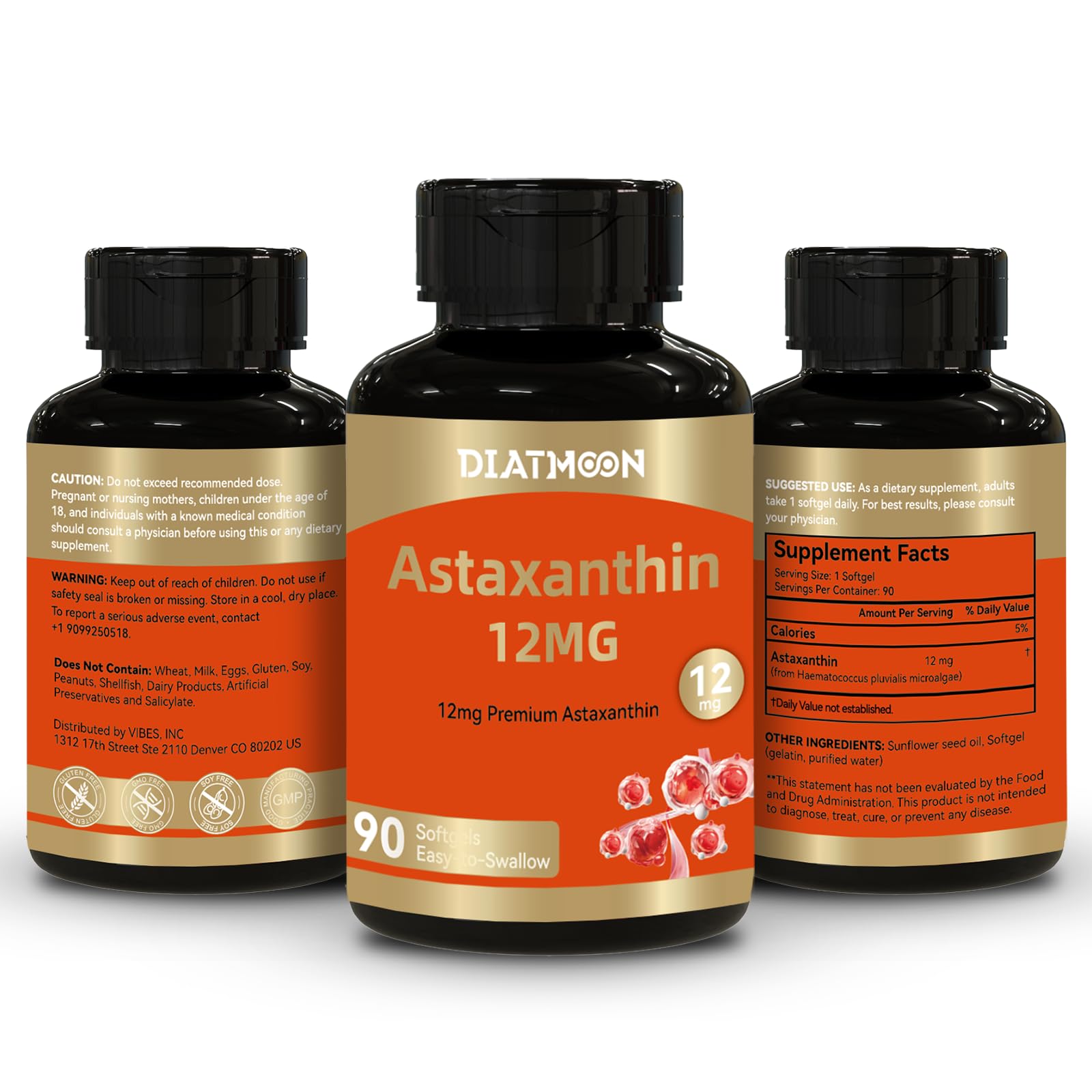 Astaxanthin 12mg Easy to Swallow Organic Astaxanthin 90 Softgels — Amazon image 2