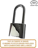 Vista 5 de Candado de combinación cromada, cerradura impermeable de 4 dígitos para exteriores, candados de grillete largo resistentes para puertas, caja