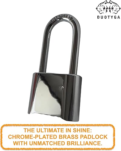 Miniatura 5 de Candado de combinación cromada, cerradura impermeable de 4 dígitos para exteriores, candados de grillete largo resistentes para puertas, caja de