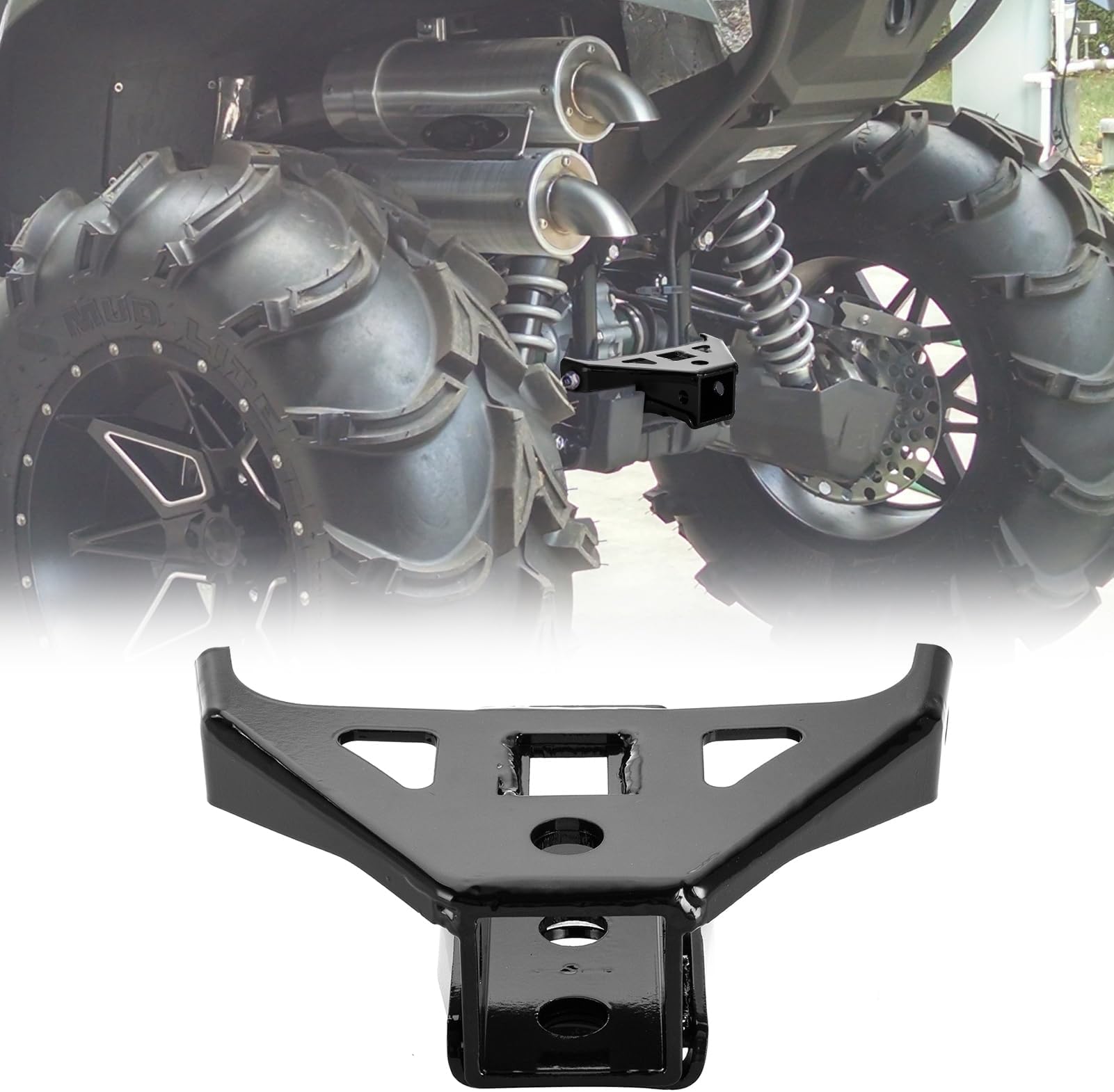 WeiSen 2" Receiver Hitch Fit for Yamaha Grizzy/Kodiak 450 700 2016-2026 | Rear Trailer Hitch, Heavy Duty Steel, No Drill