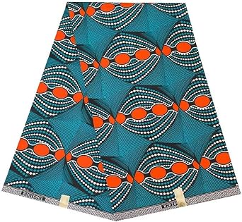 HollandaisWax African Fabric 6 Yard Printed Wax Cloth African Ankara Fabric for Party Dress fp6391