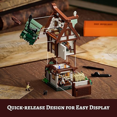 Miniatura 4 de FUNWHOLE Medieval Apothecary Shop - Juego de ladrillos de construcción de iluminación  Compatible con Legos Serie Medieval Coleccionable, casa de