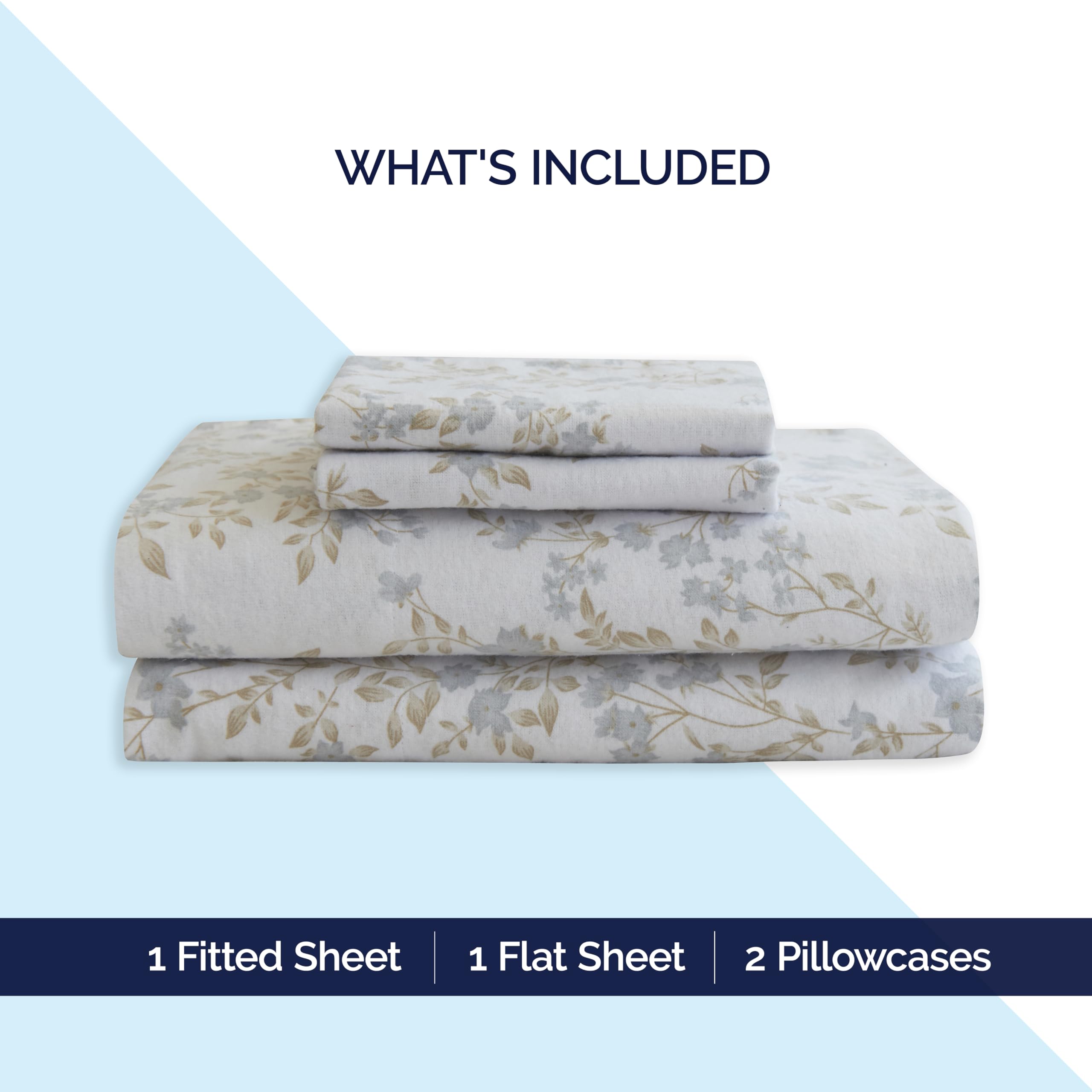 Elegant Comfort Miękkie 4-częściowy zestaw pościeli flanelowej w 100% z tureckiej bawełny – jakość premium, prześcieradło z gumką z głęboką kieszenią, ultramiękkie, przytulne ciepłe i odporne na