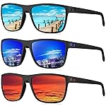 KALIYADI Polarized Sunglasses Men, Lightweight Mens Sunglasses Polarized UV Protection Driving Fishing Golf (Ice Blue/Dark Blue/Green)