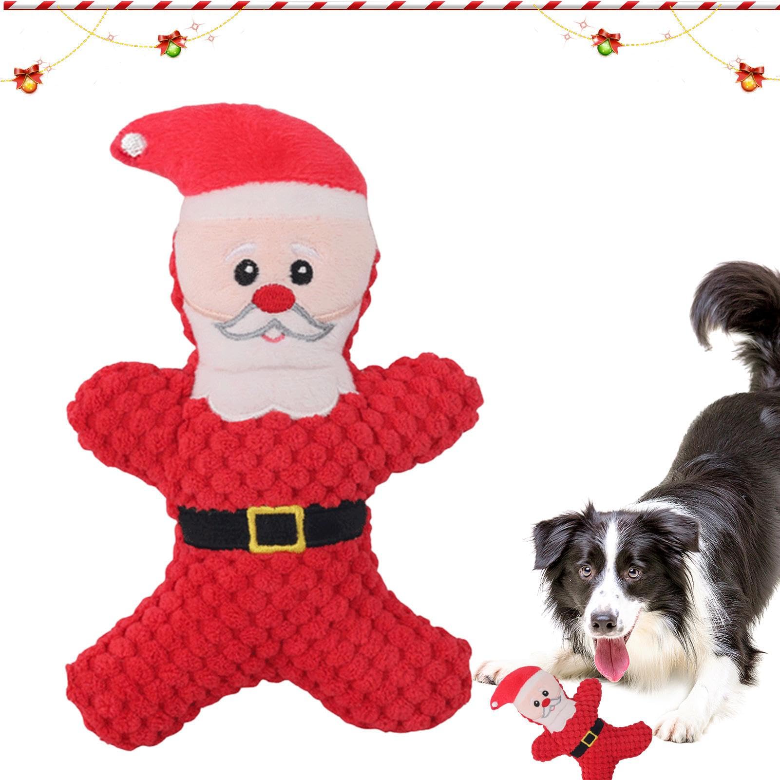 Jouets Couineurs De Noël Pour Chien - Peluche Grinçante Interactive Pour Chiot, Stimulation Mentale, Mâchouillage Doux - Thème Festif