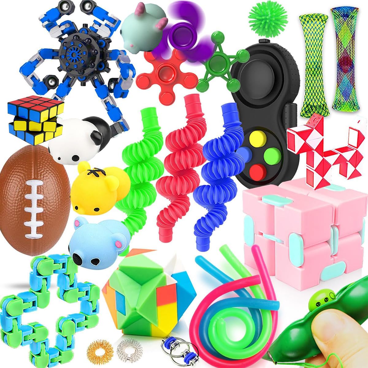 Fidget Toy Pack Set di Giocattoli Sensoriali per Adulti,Antistress per Autismo e Adhd, Alleviare Lo Stress Finger Hand Tangles Toy per ADD, Autismo, Sollievo Dall'ansia per feste di compleanno Regali