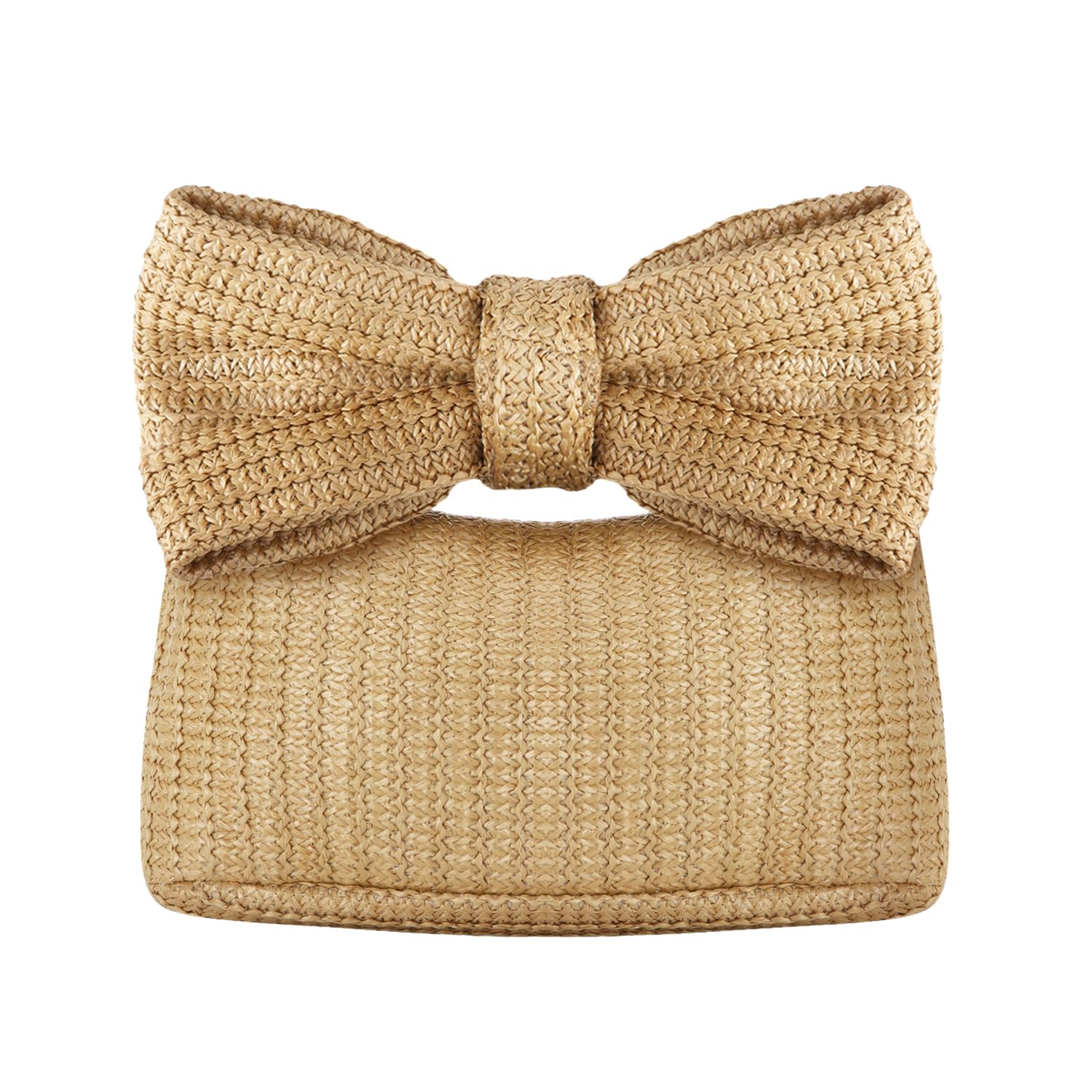 EVEOUT Stroh Schleife Clutch für Damen Sommer Stroh Handtasc