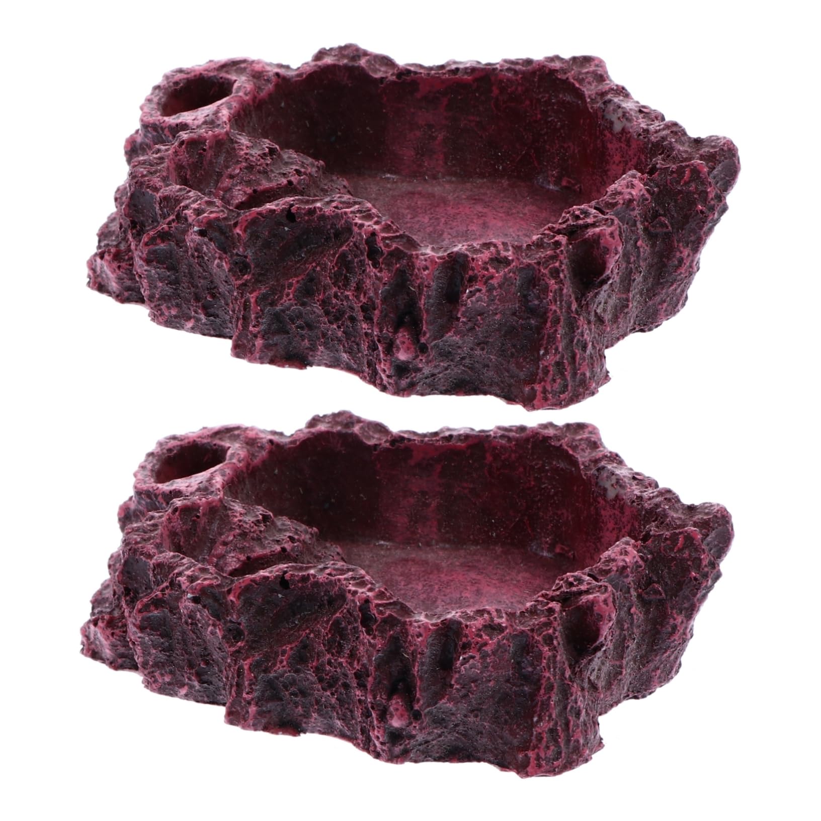 BCOATH 2Pcs Decorative Reptile Feeding Dish Natural Design Water Food Bowl for Turtles Lizards and Geckos for Daily Use and Healthy Habitat