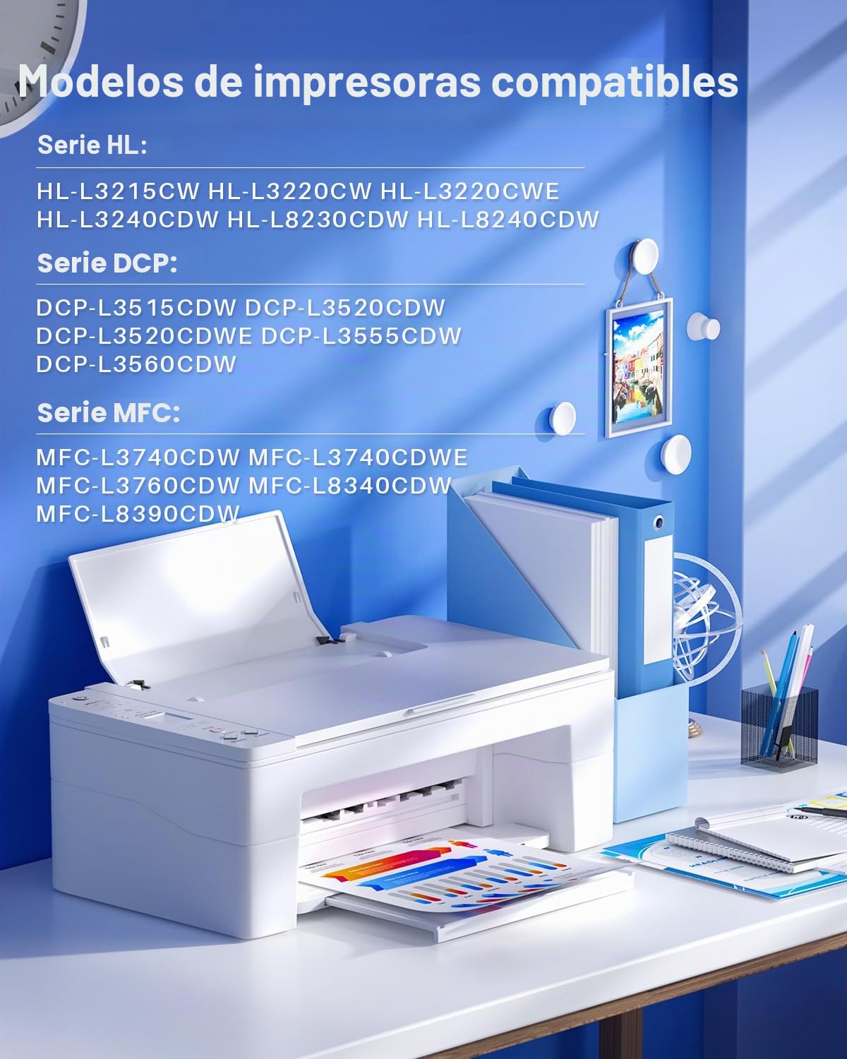INK4U TN248XL Tóner (5 Pieza) Compatible para Brother TN248XL Cartuchos de Tóner TN248 XL Compatible para Brother DCP-L3520CDWE MFC-L3760CDW MFC-L3740CDW DCP-L3560CDW TN 248 MFC-L8390CDW HL-L3240CDW