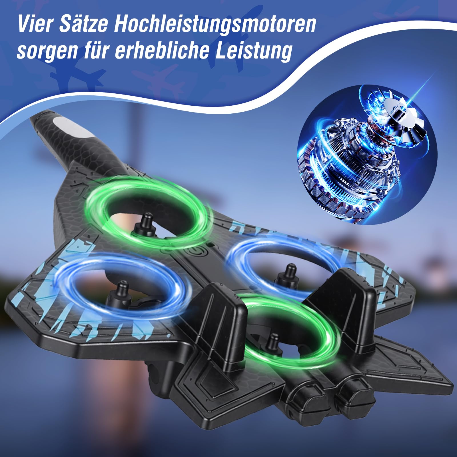 Mini Drohne für Kinder,RC Flugzeug Spielzeug Quadrocopter Drone für Kinder und Anfänger mit 2 Akkus,Ein-Knopf Start/Landung,360°-Flips,Geschenk für Jungen Mädchen