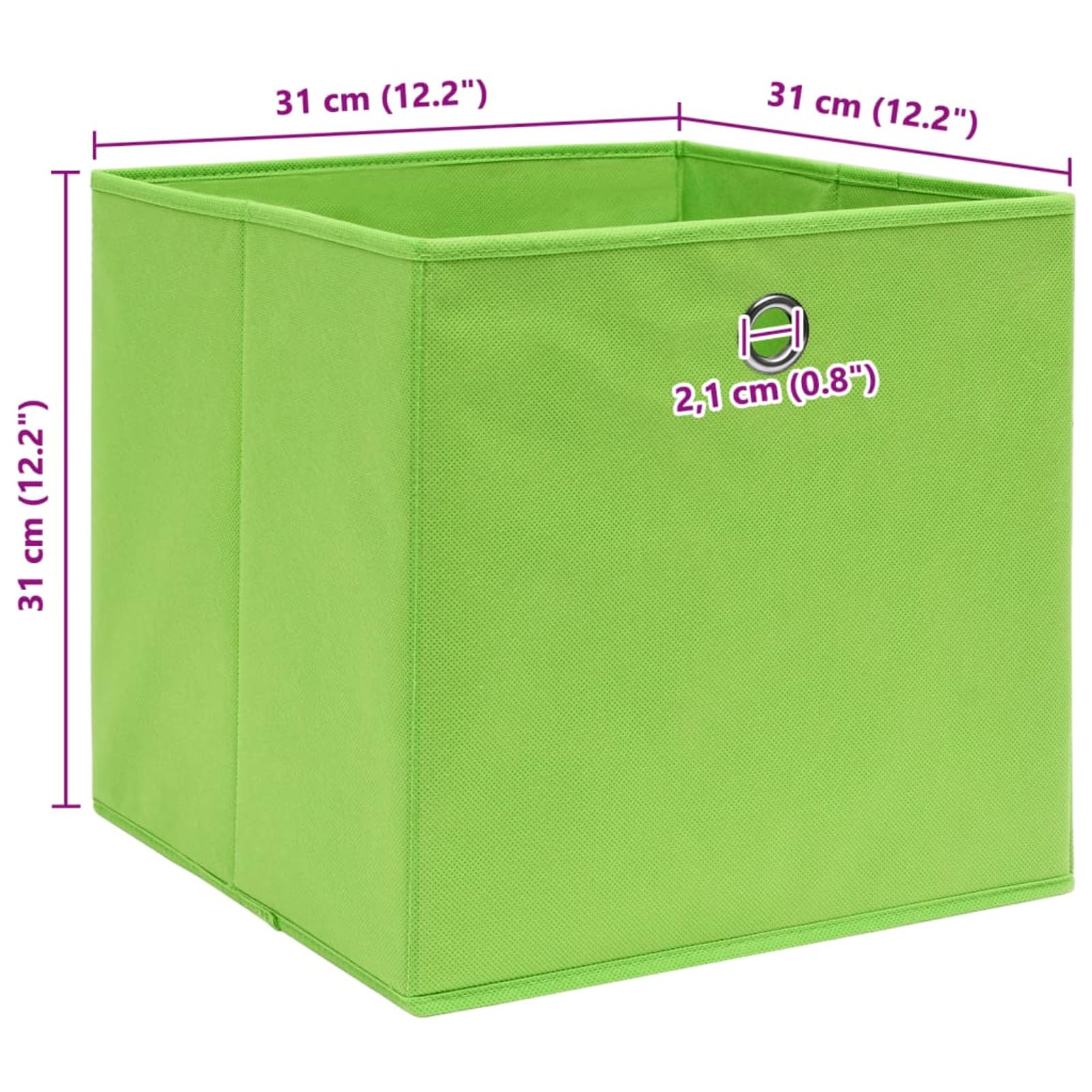 LAPOOH Aufbewahrungsboxen 10 STK Spielzeugkiste, Aufbewahrungskiste, Kleideraufbewahrung, Kleideraufbewahrung & Organisation, Grün 32×32×32 cm Stoff