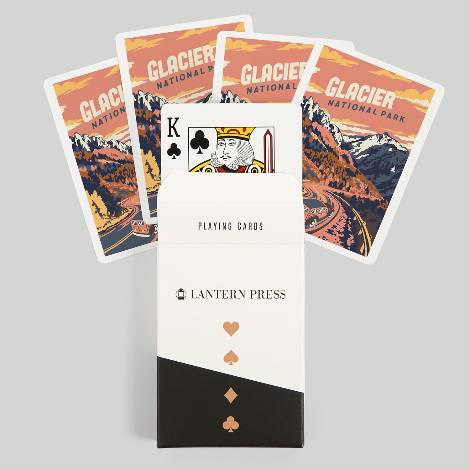 Lantern Press Glacier National Park, Montana, Explorer Series, 52 Playing Cards for Adults, Poker Size Card Deck