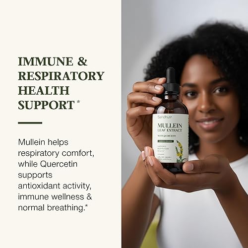 Miniatura 6 de Sandhu's Gotas de gordolobo para pulmones  Suplemento de extracto de hoja de gordolobo para apoyo a la salud inmunológica, pulmonar y respiratoria,