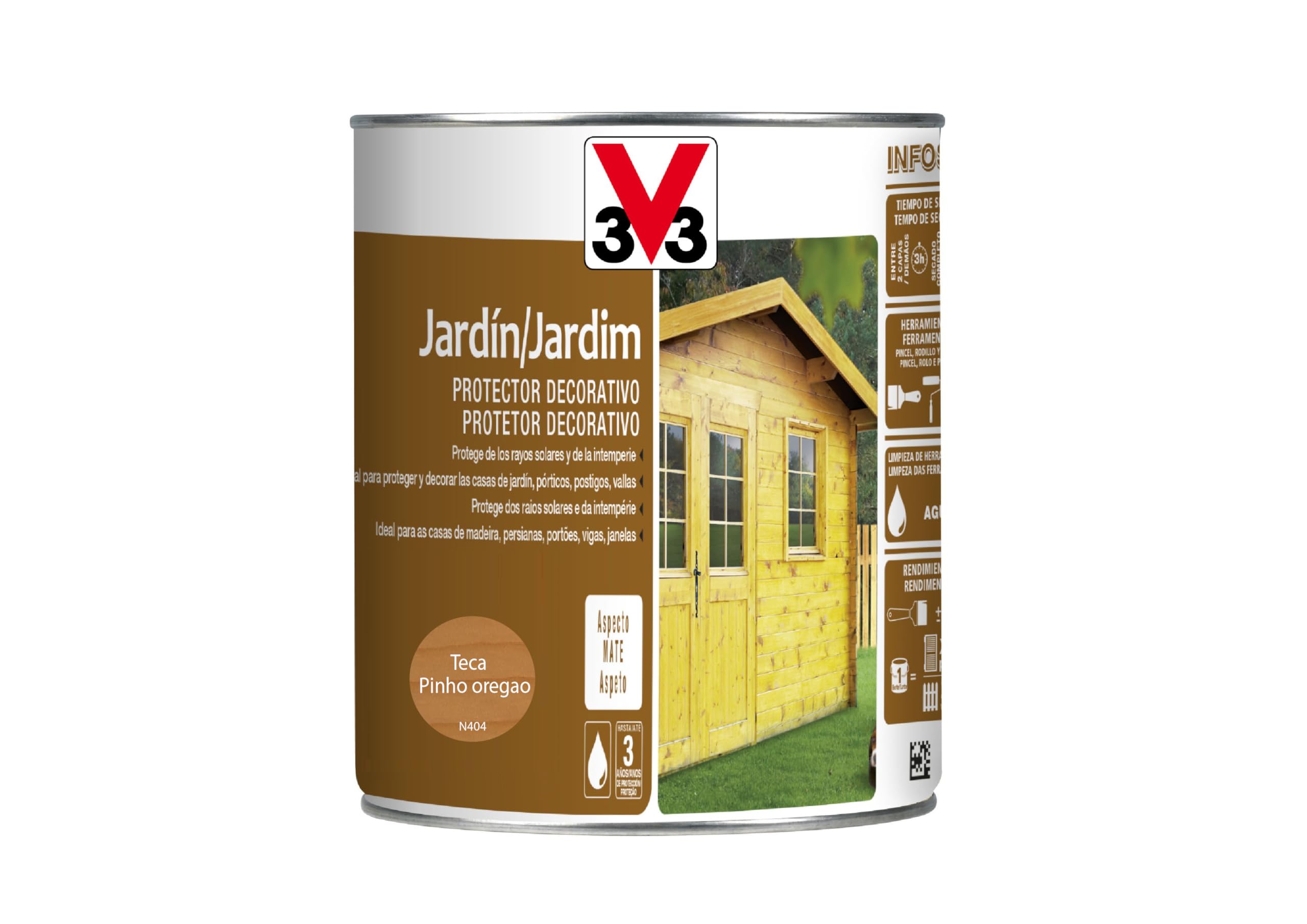 33 Protector Decorativo de la Madera Jardín Mate Teca 2,5L