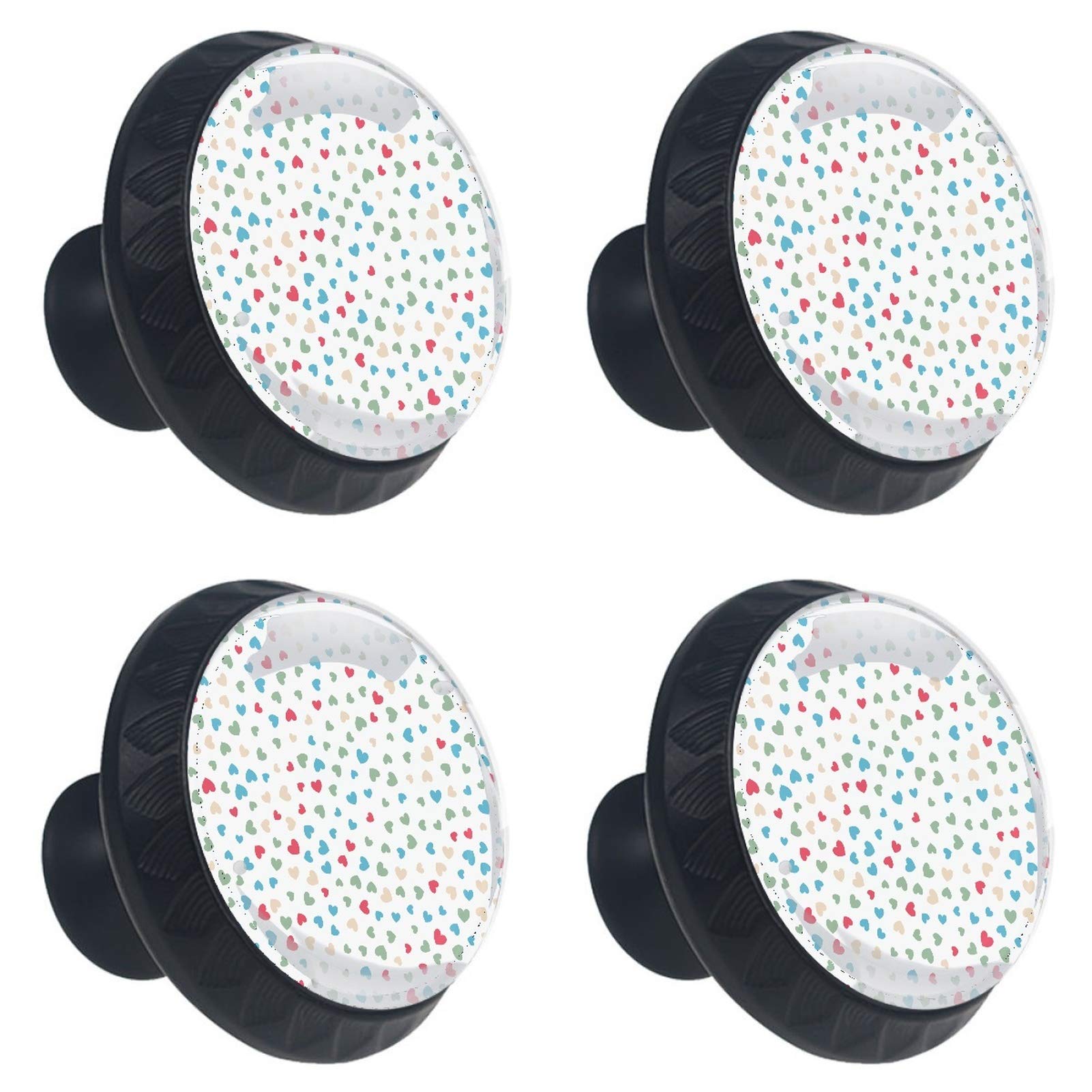 Boutons de meuble cœurs en verre 30mm antitraces pour moderniser une commode de chambre