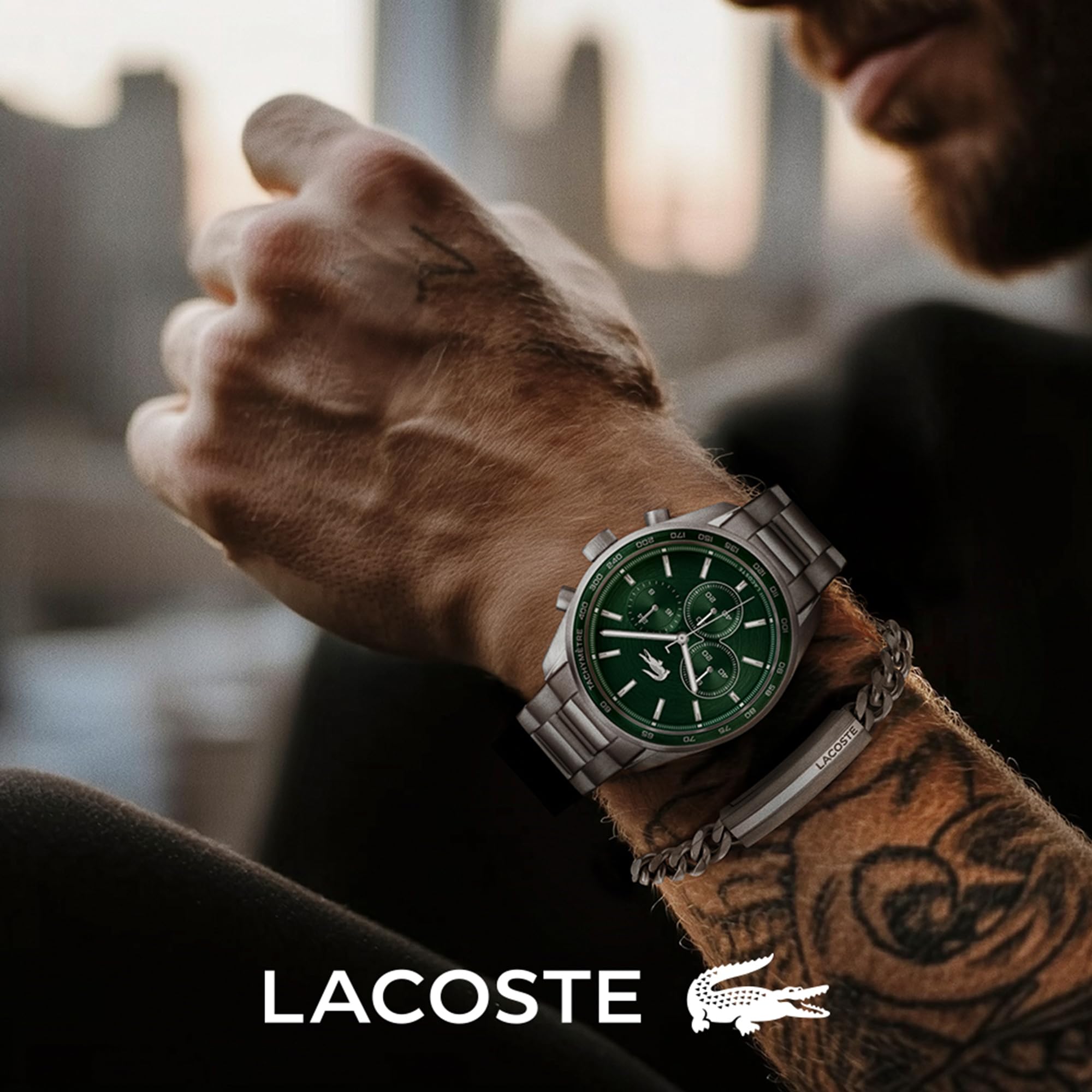 Lacoste Reloj Cronógrafo de Cuarzo Colección Boston para Hombre con Pulsera de Cuero o Acero Inoxidable en Enlace o Malla