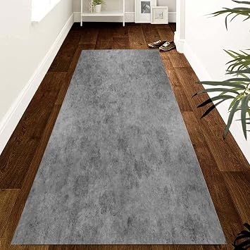 Runner Rug, Entrance Mat for Hallway, Runner Rug Long Hallway Runner Grey Rug, Bedroom Carpet Kitchen Floor Mat with Rubber Backed, Non Slip Washable Area Rug, 180 200 300 400 Cm120cm x 500cm 4ft X