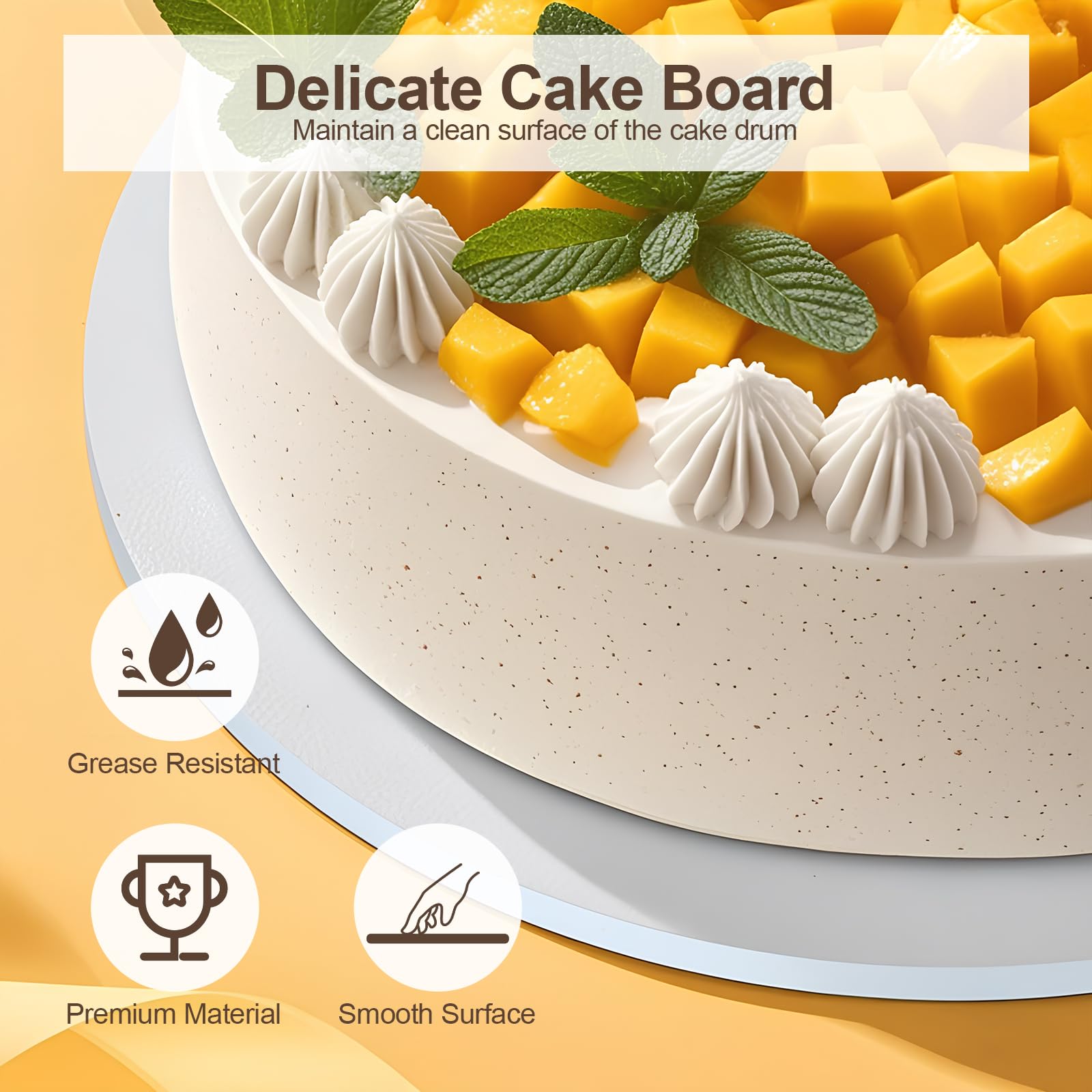 5 Stuks) Cake Board 25 cm Rond x 12 mm Dikte, Herbruikbare Taartonderlegger, Witte Cakedrum voor 8-10 Inch Taarten en Desserts
