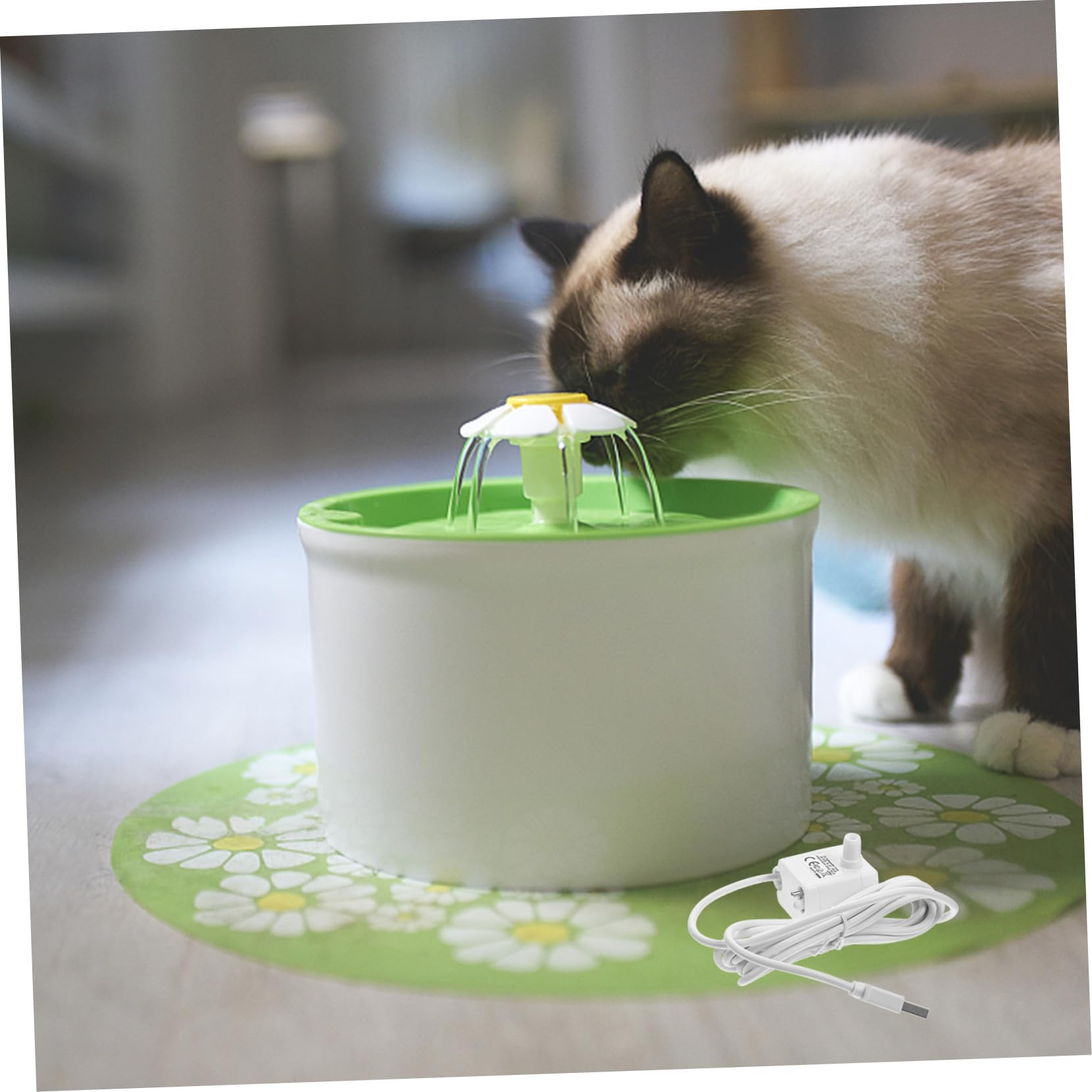 ORFOFE Bomba De Fuente para Mascotas Sumergible De 5v 1a Luz Led Antifunción Seco, Mini Bomba De Agua Ajustable para Bebedero De Gatos, Repuesto para Dispensador De Agua Doméstico