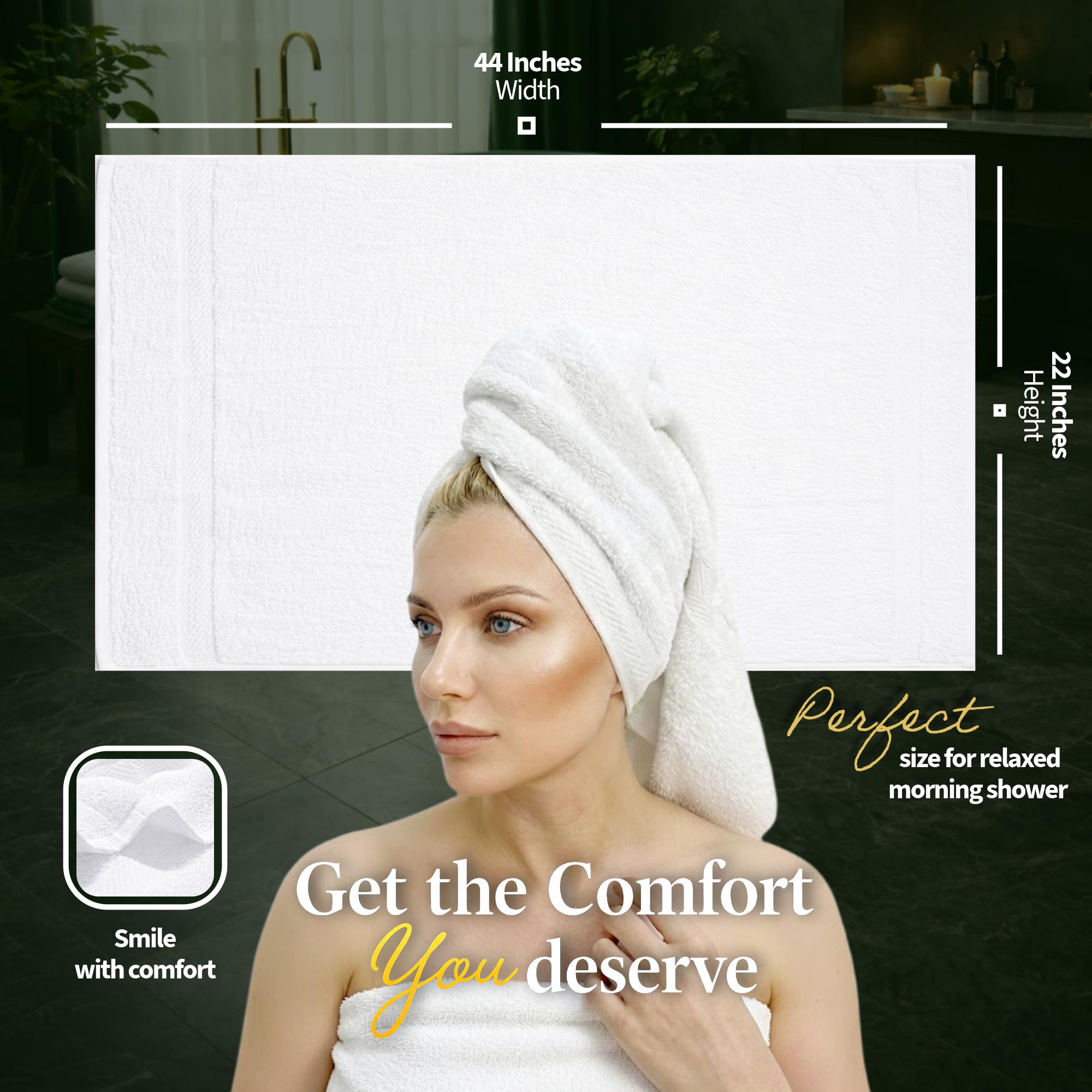 Pearl Linens Badetuch-Set aus 100% Baumwolle, für Badezimmer, kleine Badetücher, 55,9 x 111,8 cm, Großpackung für Zuhause, Hotel, Fitnessstudio, Salon, Spa, saugfähig, schnell trocknend, leicht,