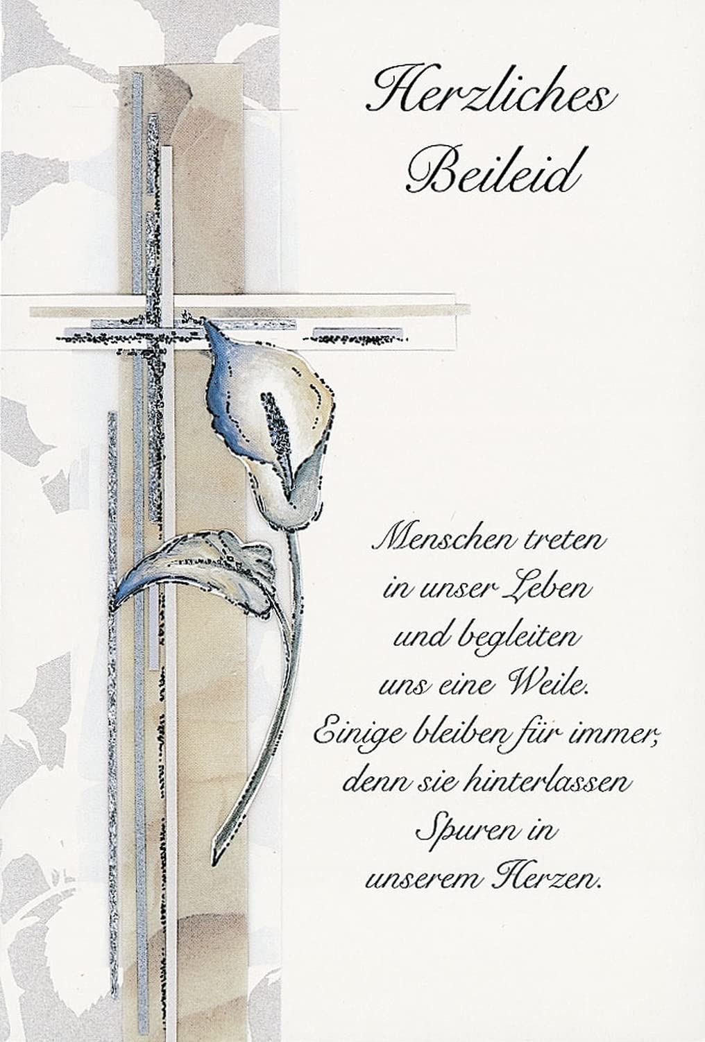 bsb Sympathy Card for Funeral - Calla with Cross and Saying - with Envelope