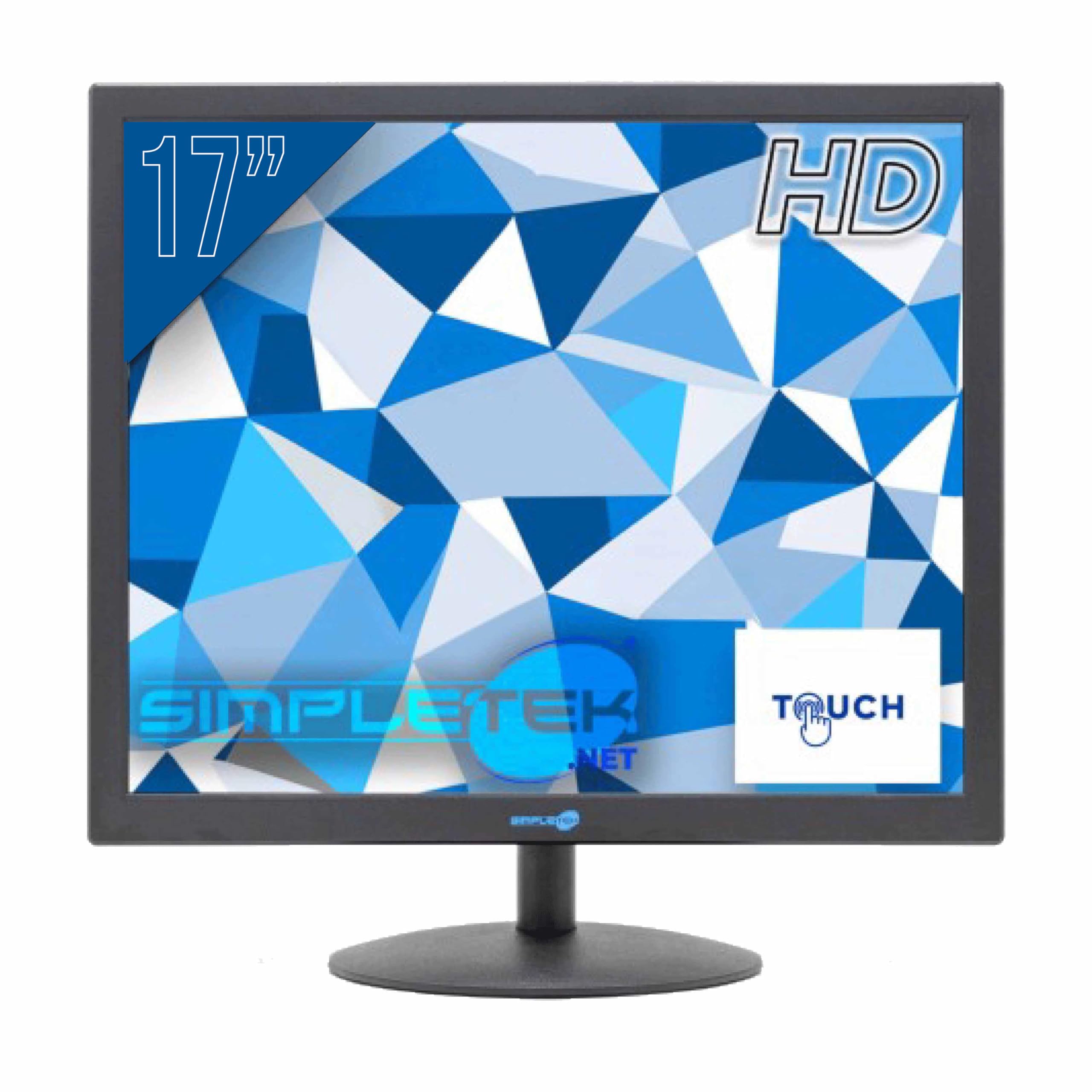 SIMPLETEK – Pannello Monitor Touch Screen 17 HD 4:3 con porte VGA Seriale Audio USB | Adatto per Cassa POS Ristorante (Ricondizionato