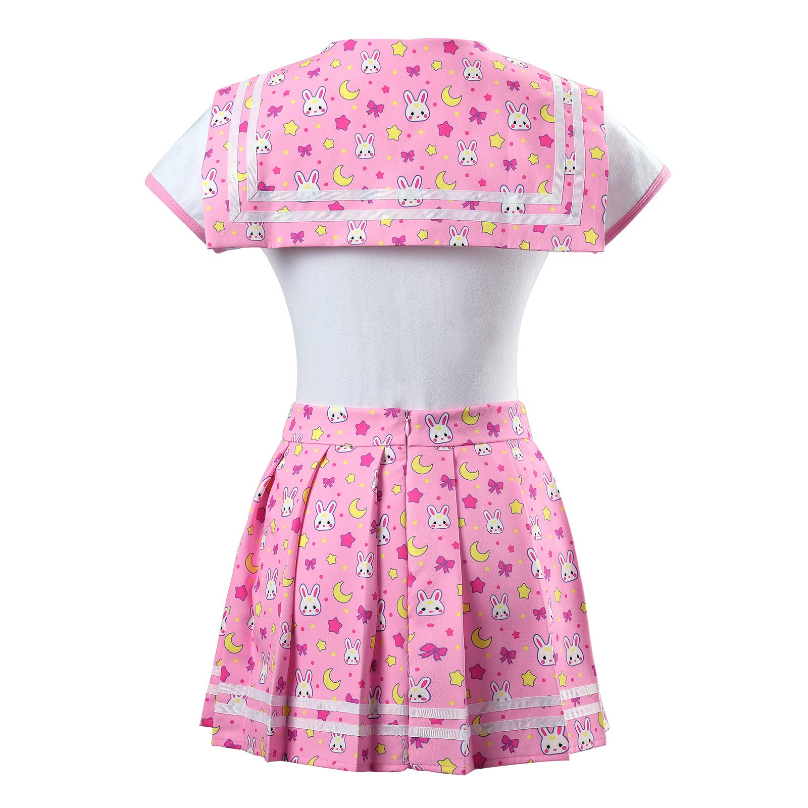 LittleForBig Bawełniany śpioszki Onesie Piżama Bodysuit Cosplay magiczny dziewczęcy Sukienka Zestaw spódnicy onesie mundurowej-Usagi M