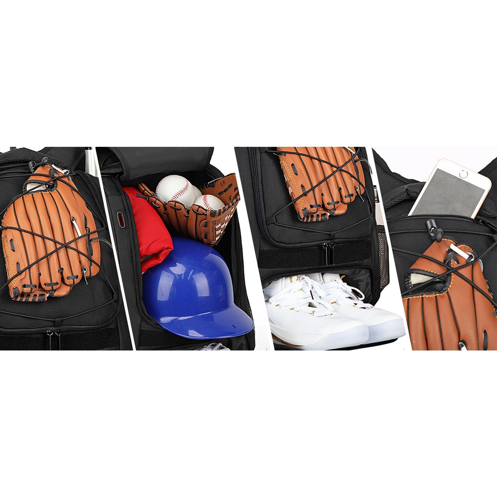 Baseball-Tasche Jugend, Kinder-Baseball-Tasche, Baseball-Rucksack, Jugend-Softball-Rucksack mit Schuhfach, Großer Jugend-Baseball-Rucksack, Baseballschläger-Tasche für Wettkämpfe, Erwachsene, Schläger