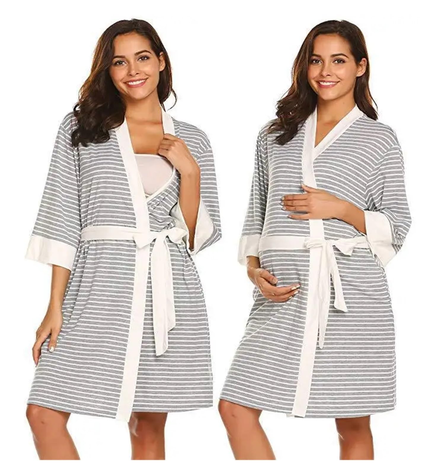Camicia da Notte Donna Pigiama Premaman in Cotone Traspirante, Completo Essenziale e Leggero for L'Allattamento