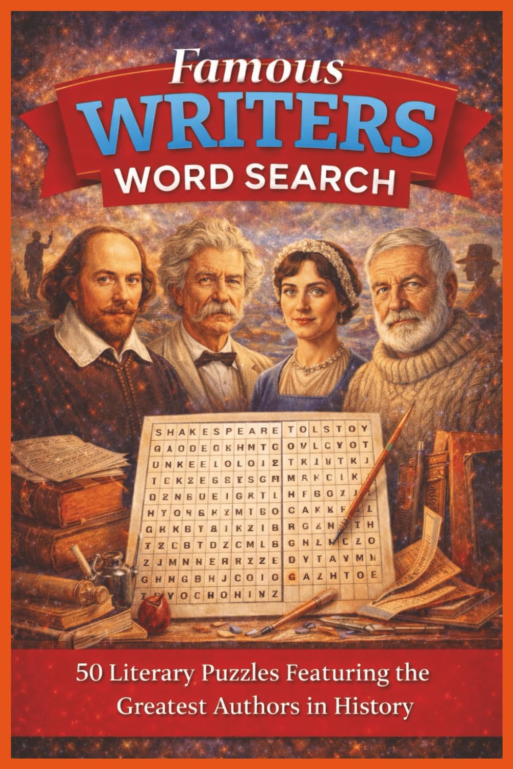 Famous Writers Word Search: 50 Literary Puzzles Featuring the Greatest Authors in History (Word Search Puzzle Collection)