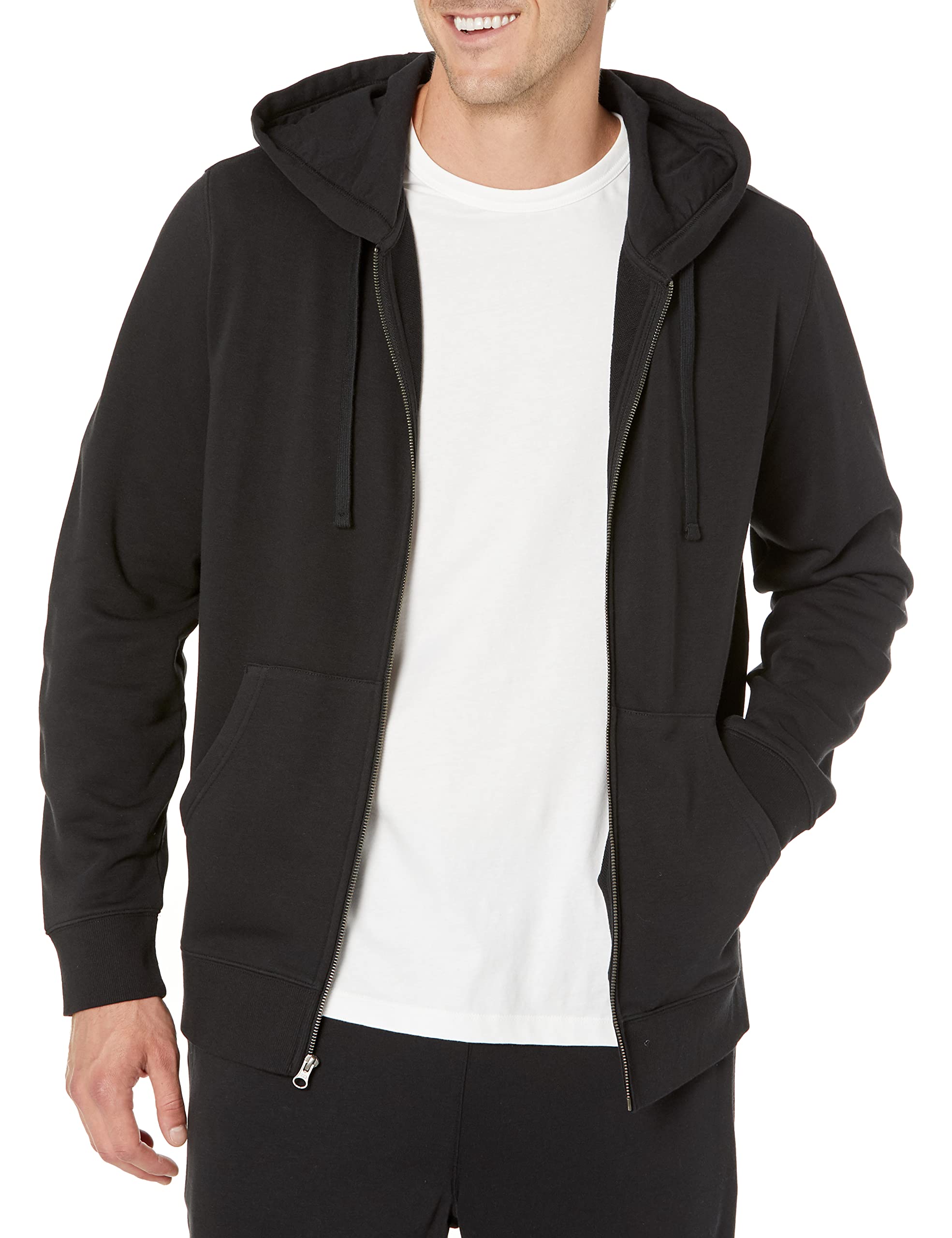 Amazon Essentials Felpa Leggera con Cappuccio in French Terry con Zip Integrale vestibilità Comoda Uomo