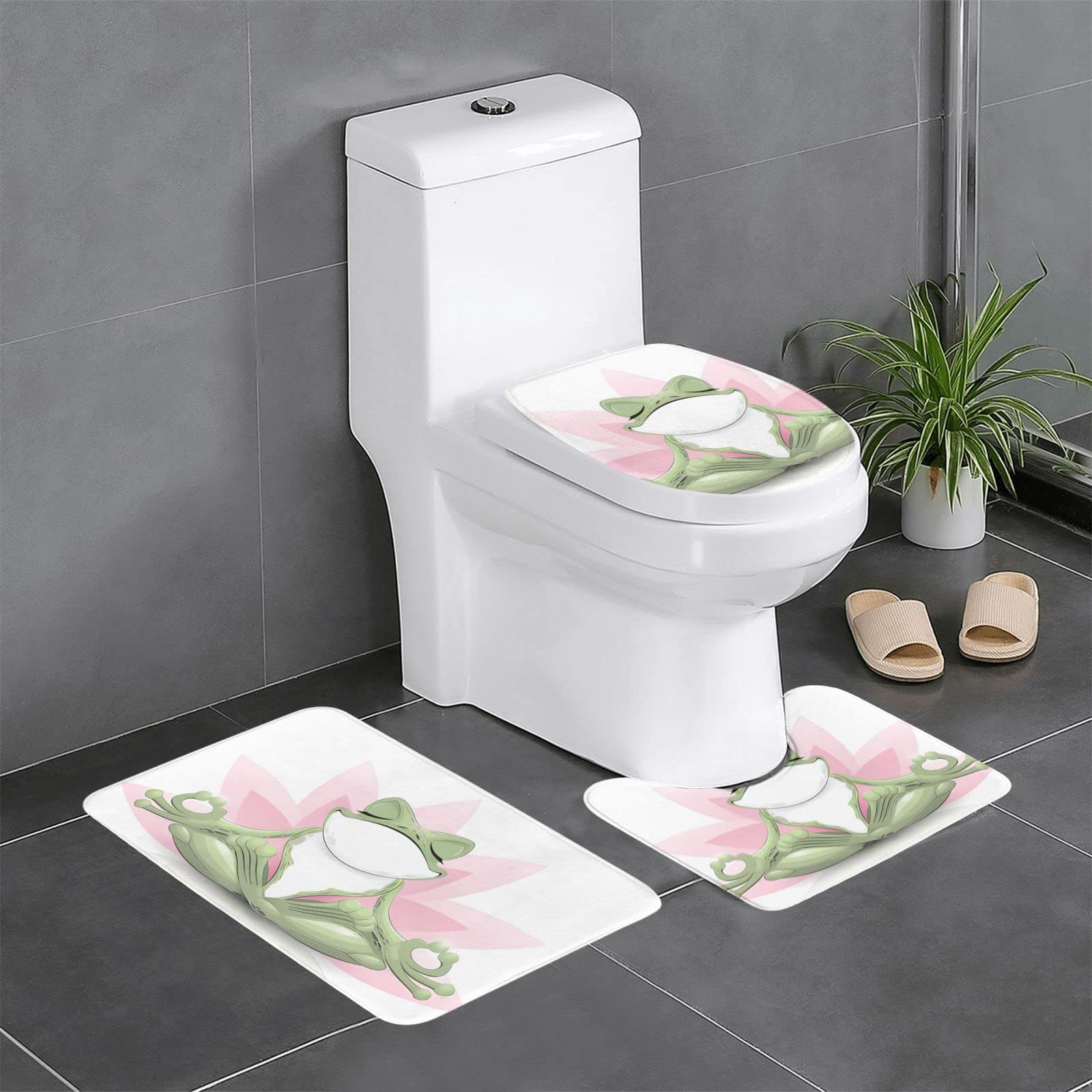 Tapis de bain original grenouille en coton épais et facile à nettoyer pour toute la famille