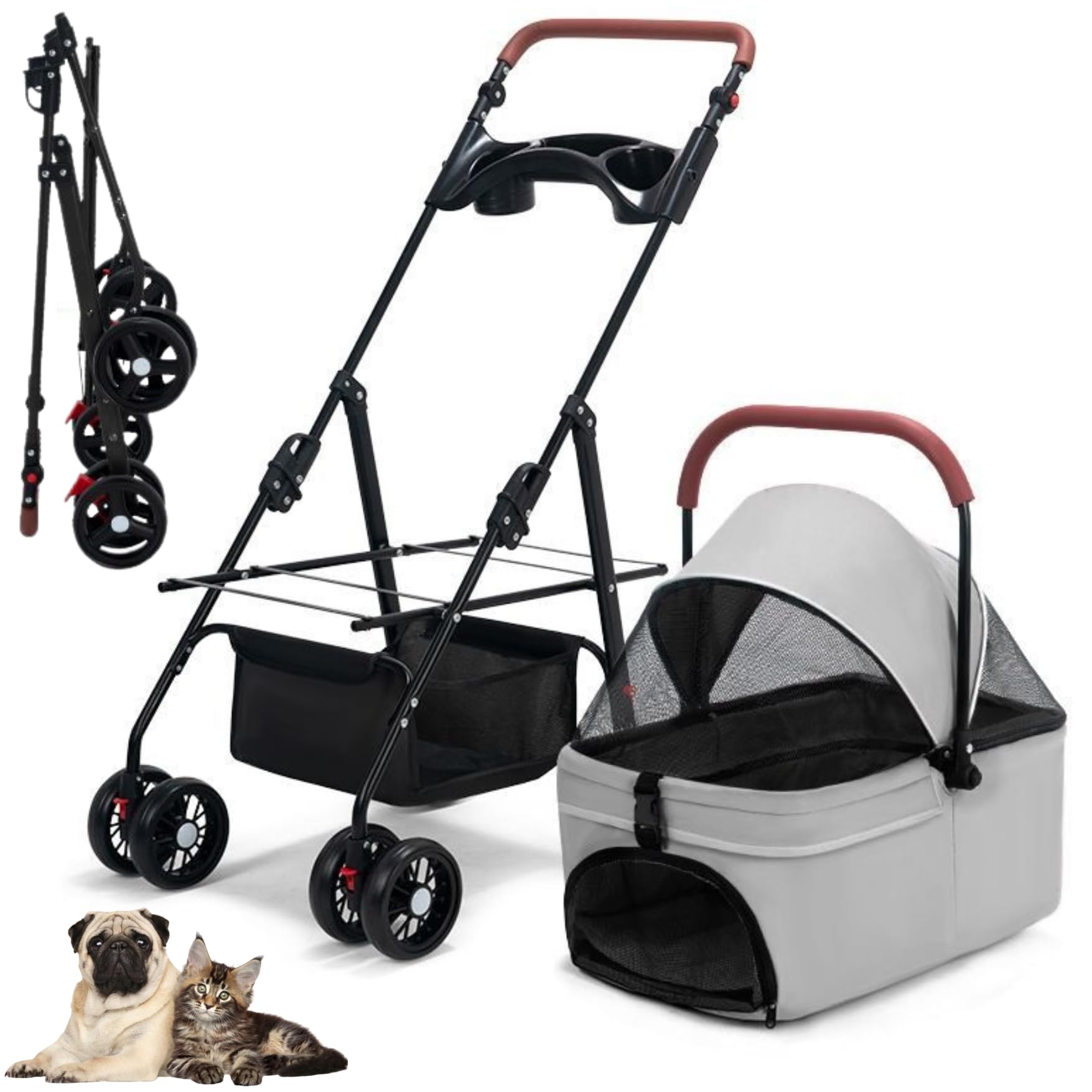 Amazon | わんにゃんファミリー ペットカート 猫 犬 用 組み立て簡単